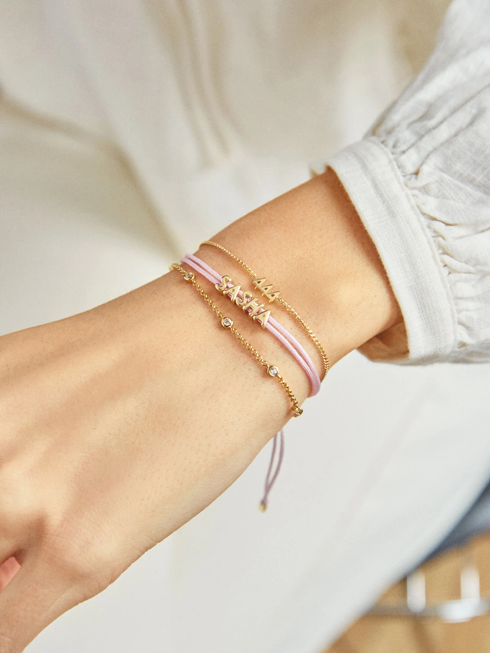 14K Gold Custom Angel Number Bracelet - Image 4