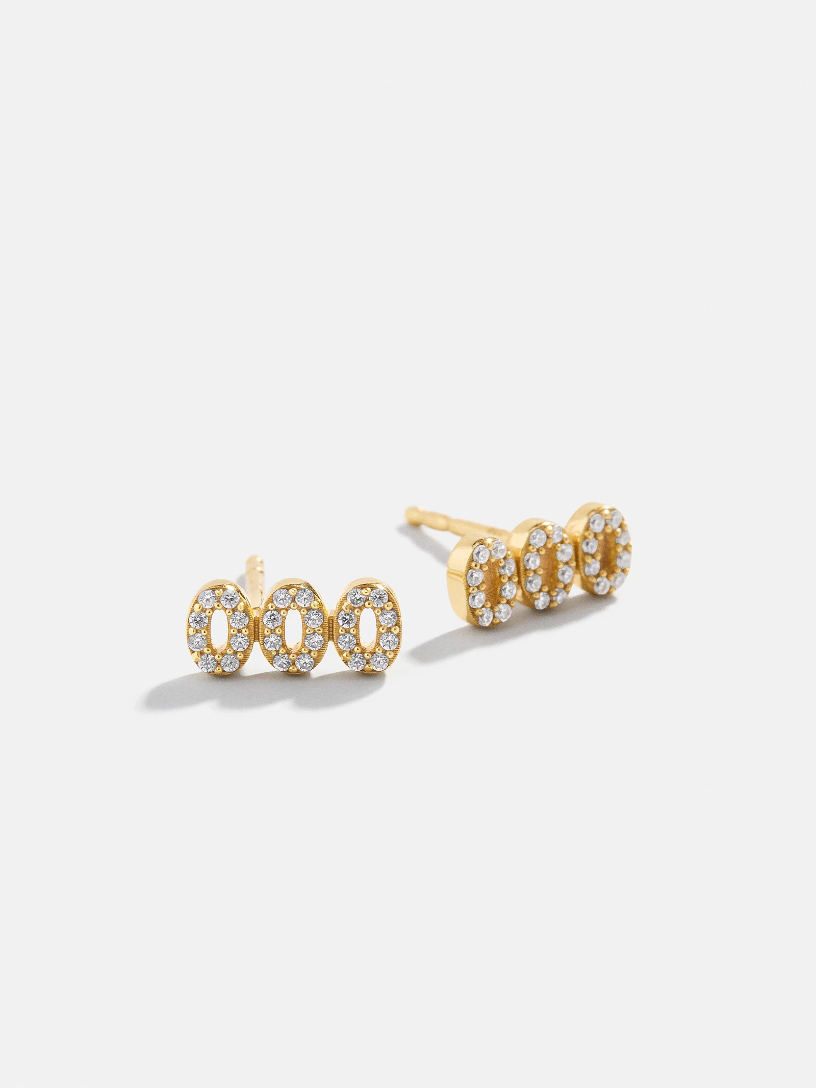 18K Gold Angel Number Earrings - Gold/Pavé - Image 12