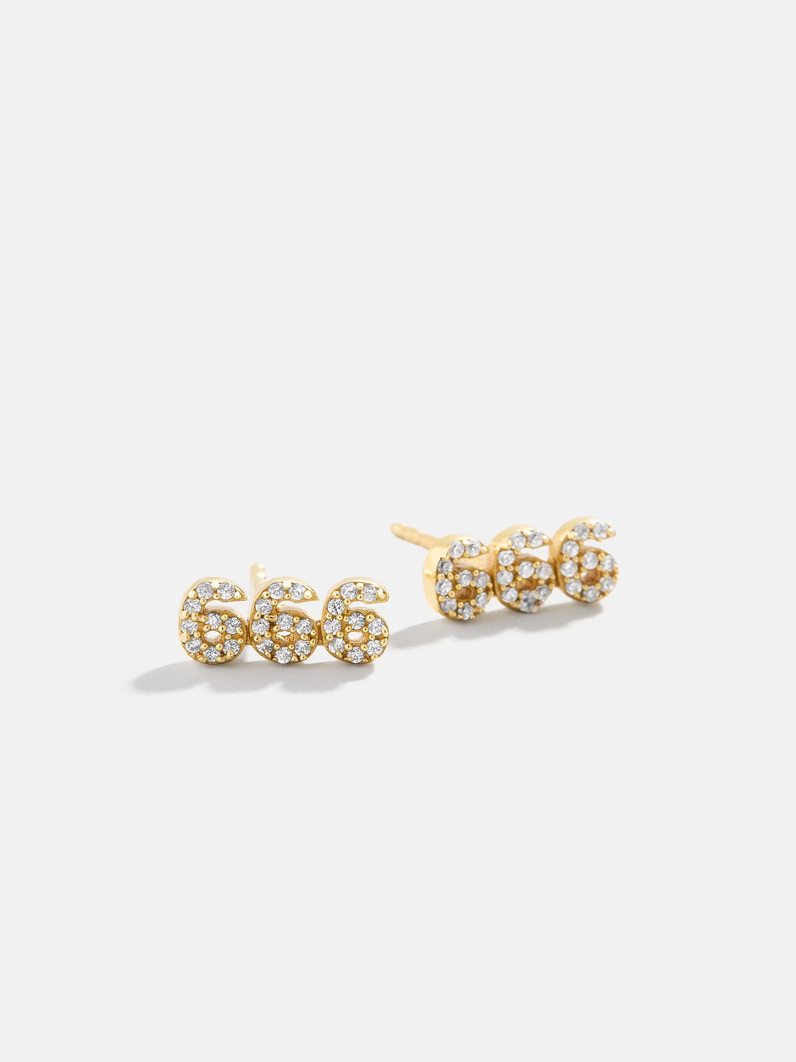 18K Gold Angel Number Earrings - Gold/Pavé - Image 8