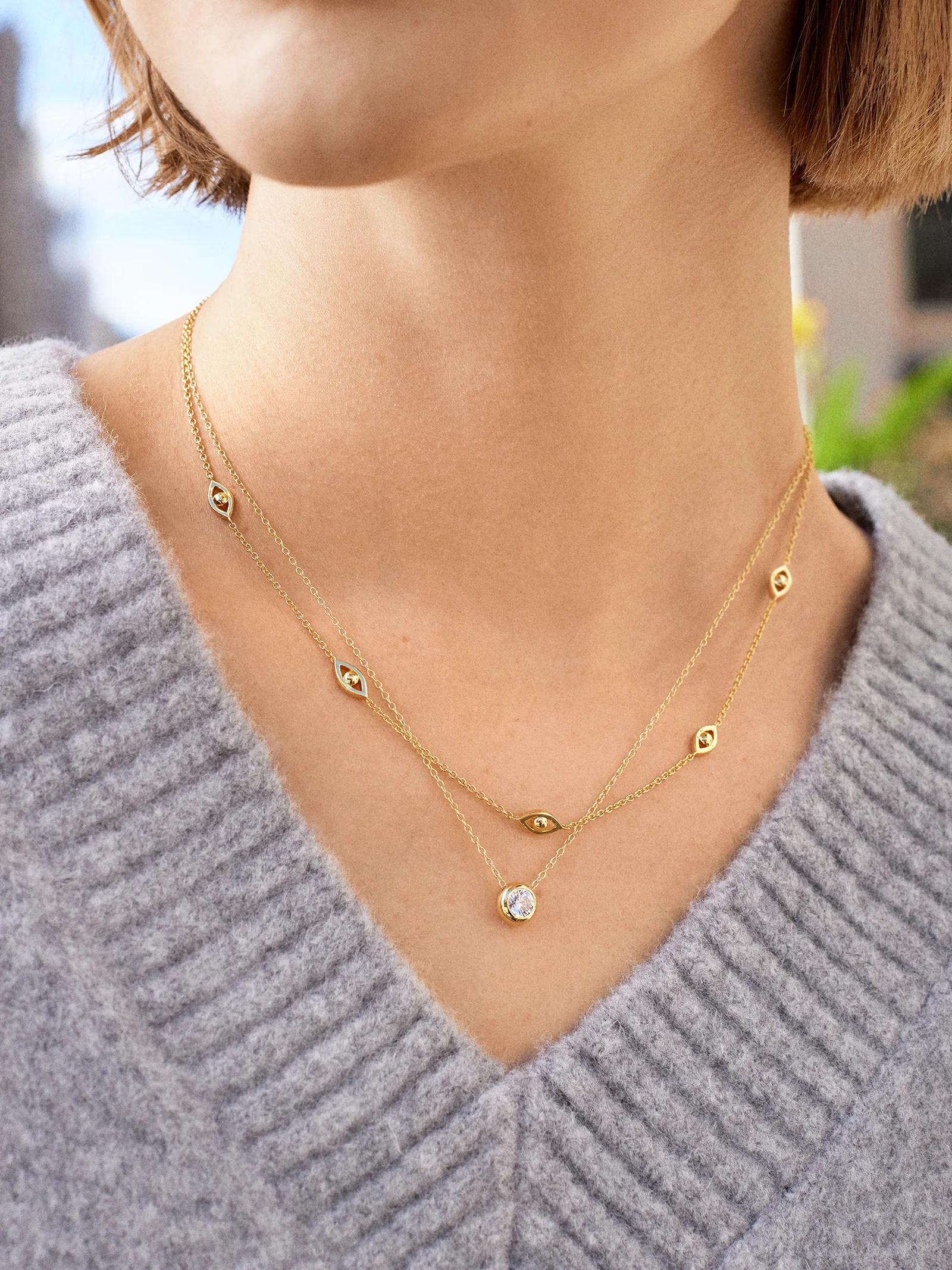 18K Gold Birthstone Pendant Necklace - Crystal - Image 2