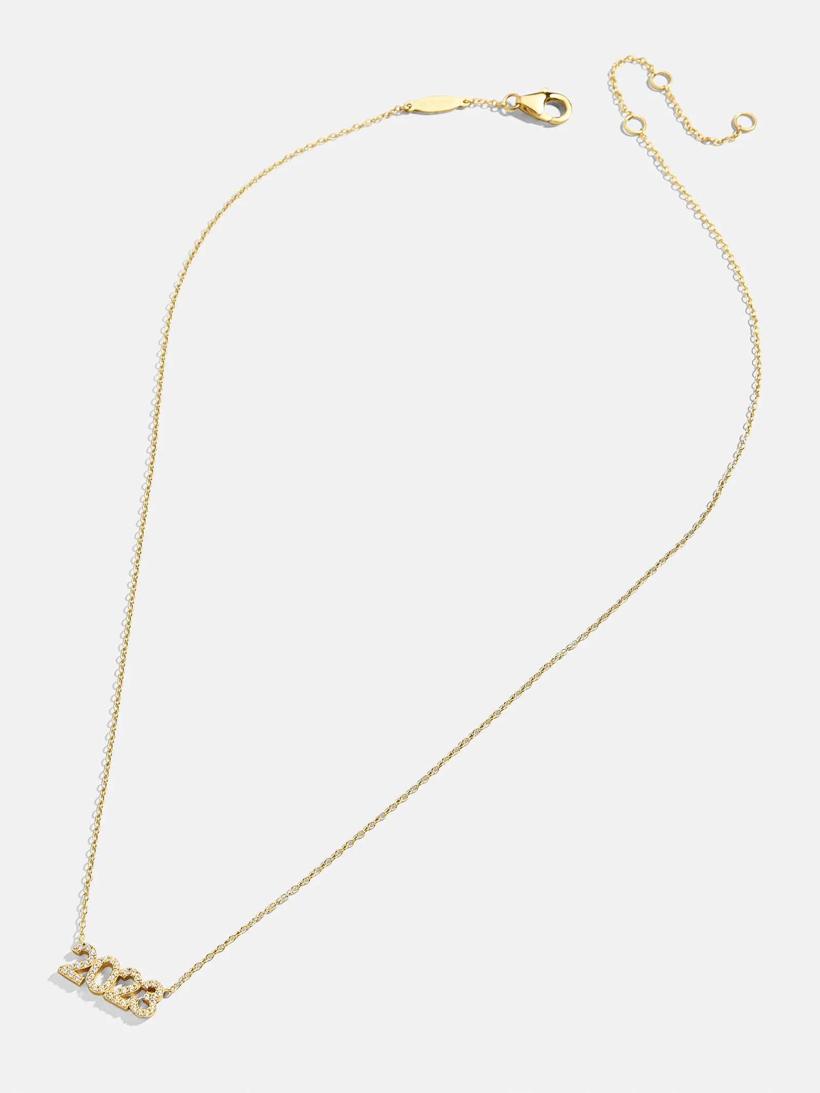 14K Gold Block Font Custom Number Necklace - Block Font Numbers - Image 7