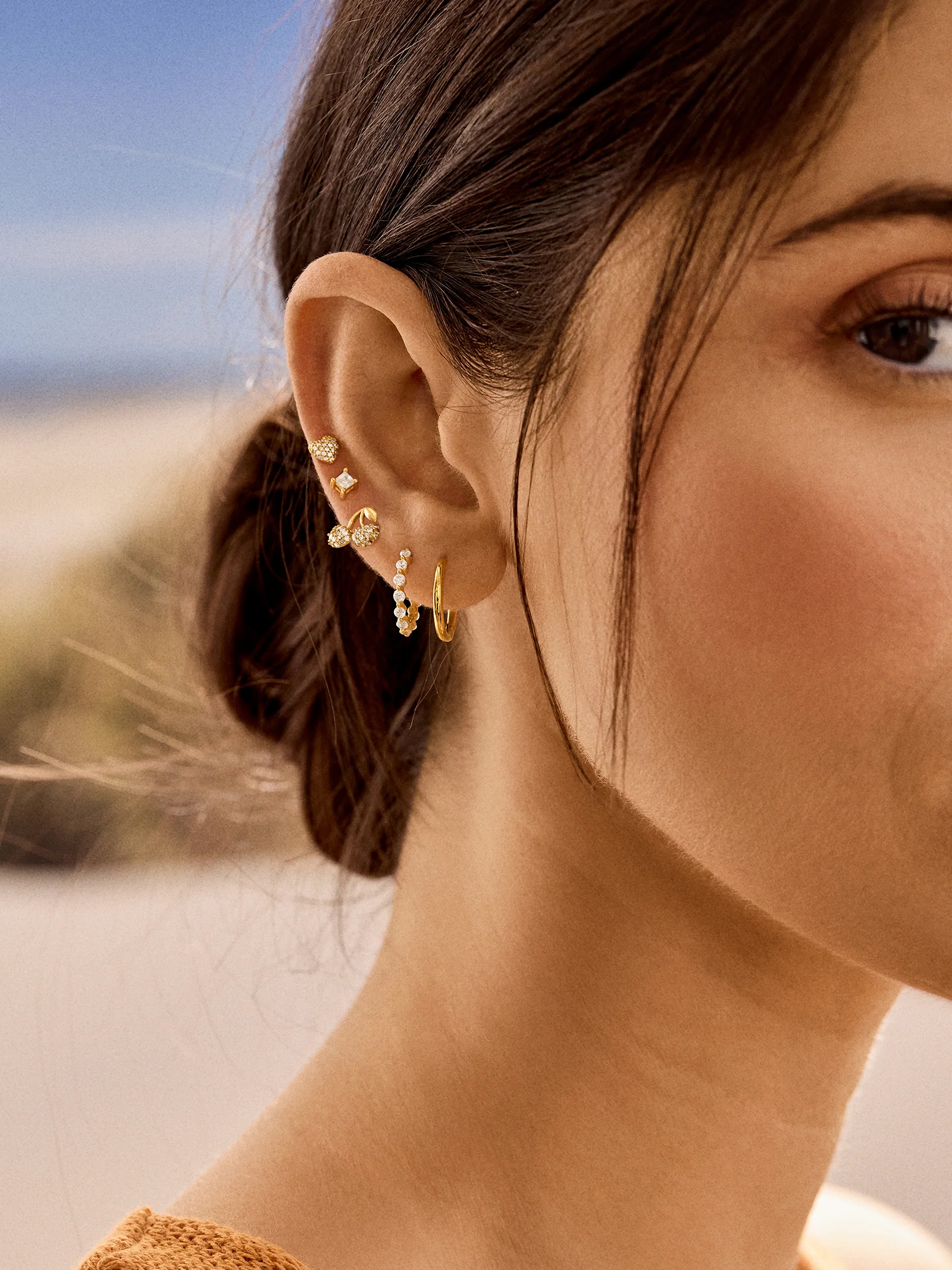 18K Gold Just For Fun Earrings - Pavé Cherry - Image 2