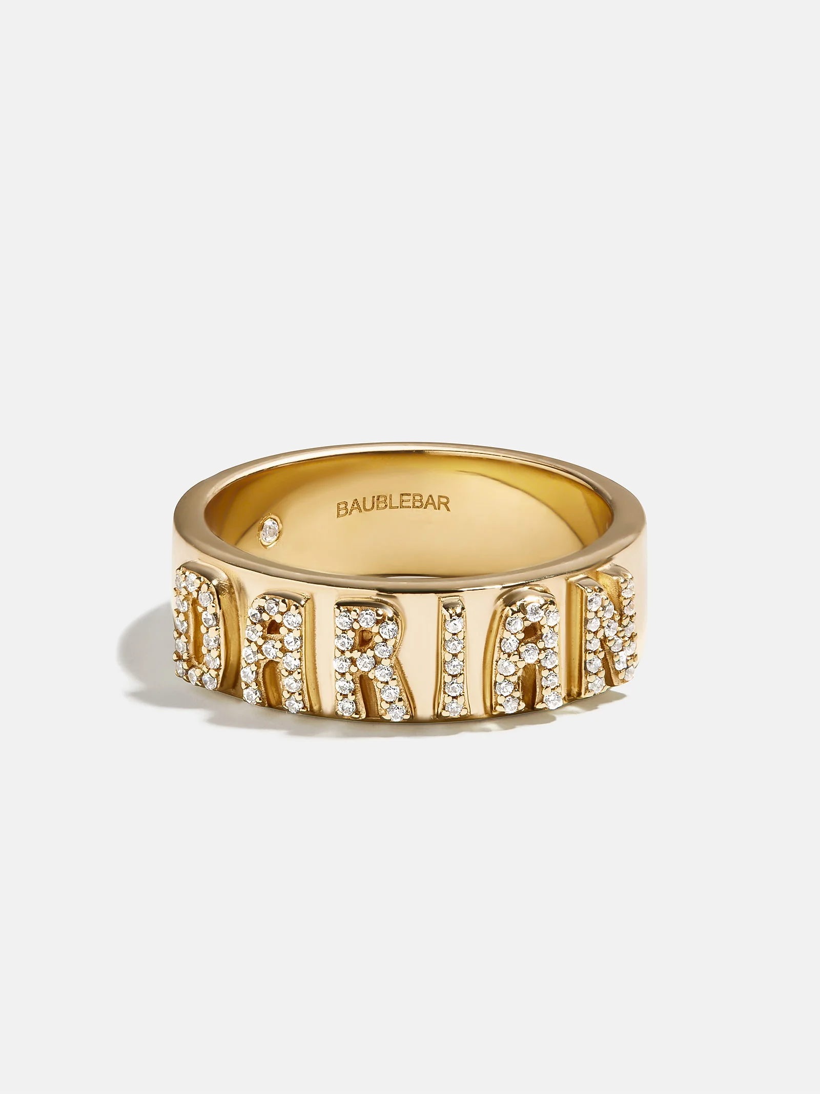 14K Gold Cigar Band Custom Ring - Gold/Pavé - Image 3