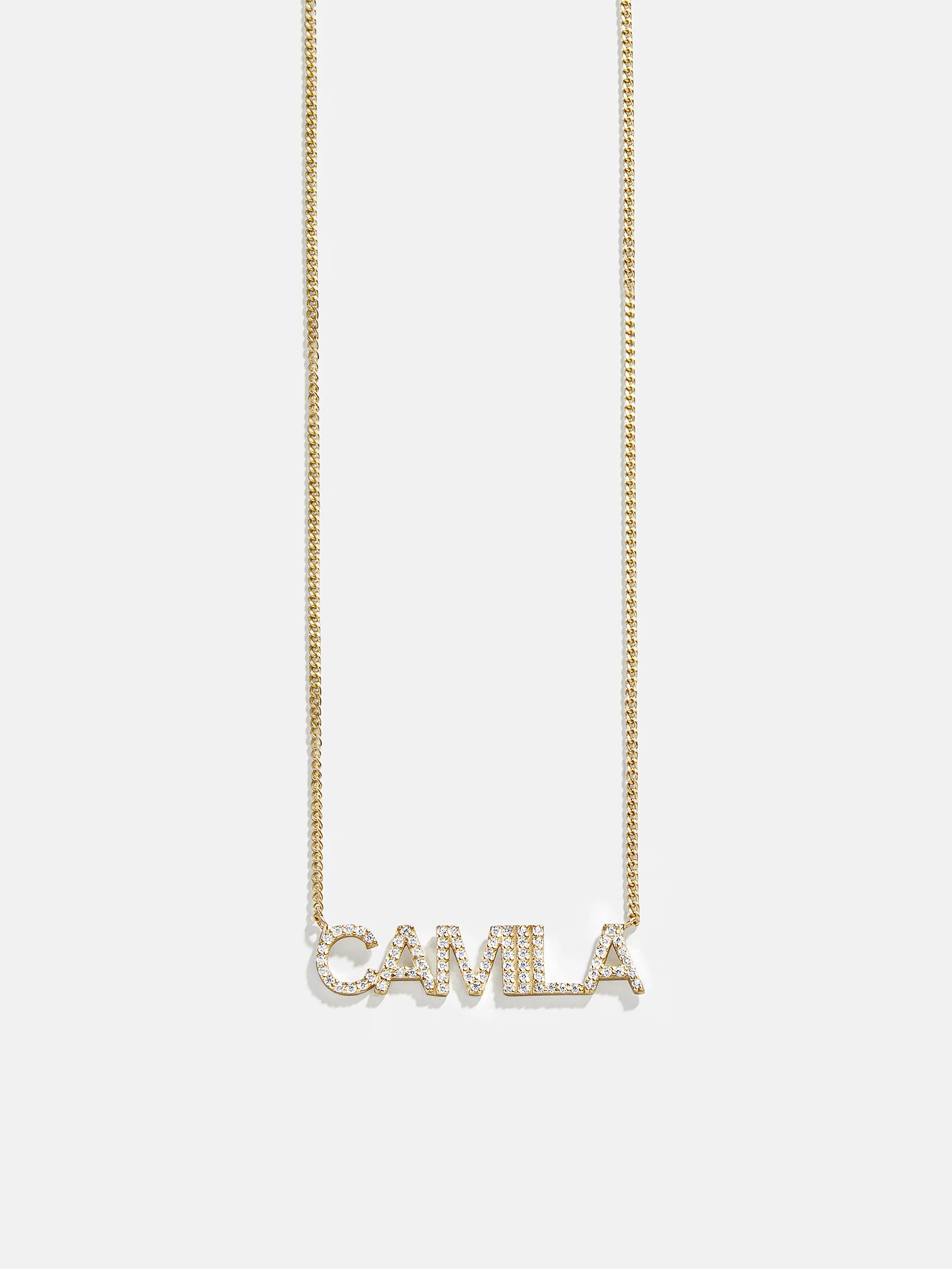 14K Gold Birthstone Custom Nameplate Necklace - Crystal - Image 6