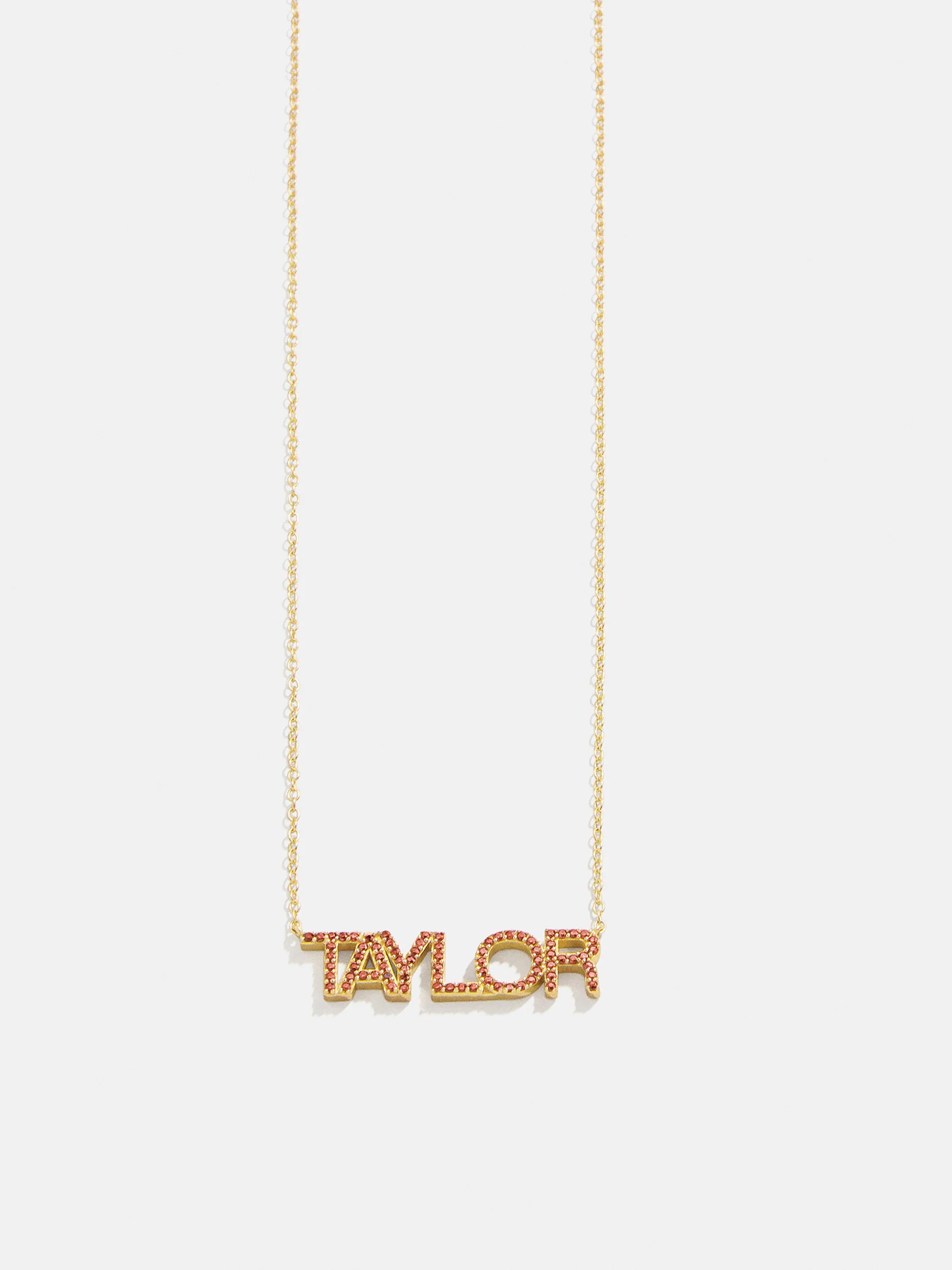 14K Gold Birthstone Custom Nameplate Necklace - Garnet - Image 6