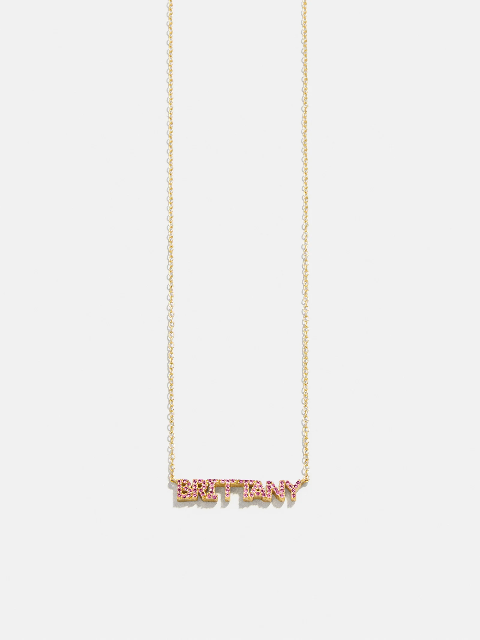 14K Gold Birthstone Custom Nameplate Necklace - Rose - Image 3