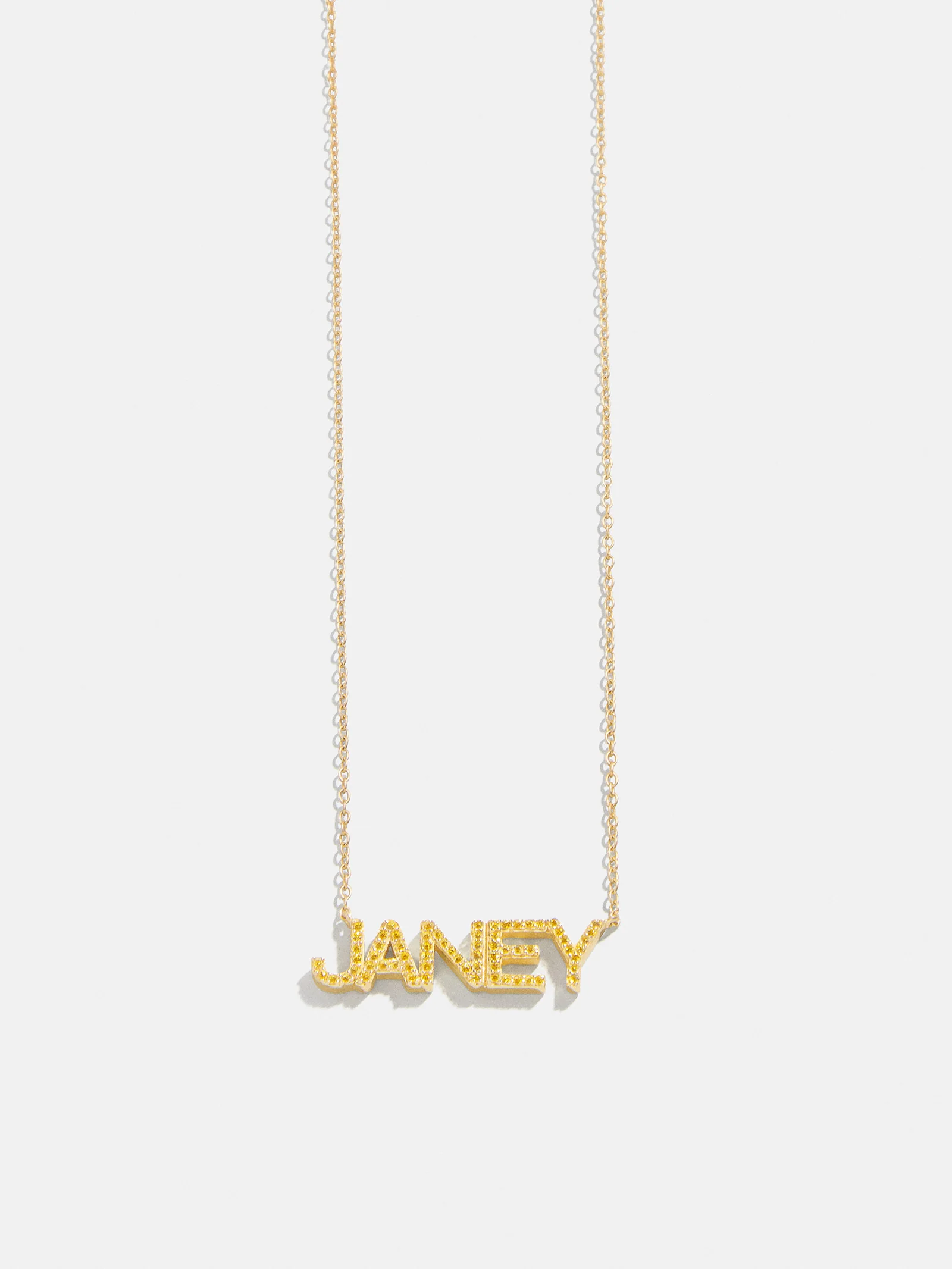 14K Gold Birthstone Custom Nameplate Necklace - Topaz - Image 6