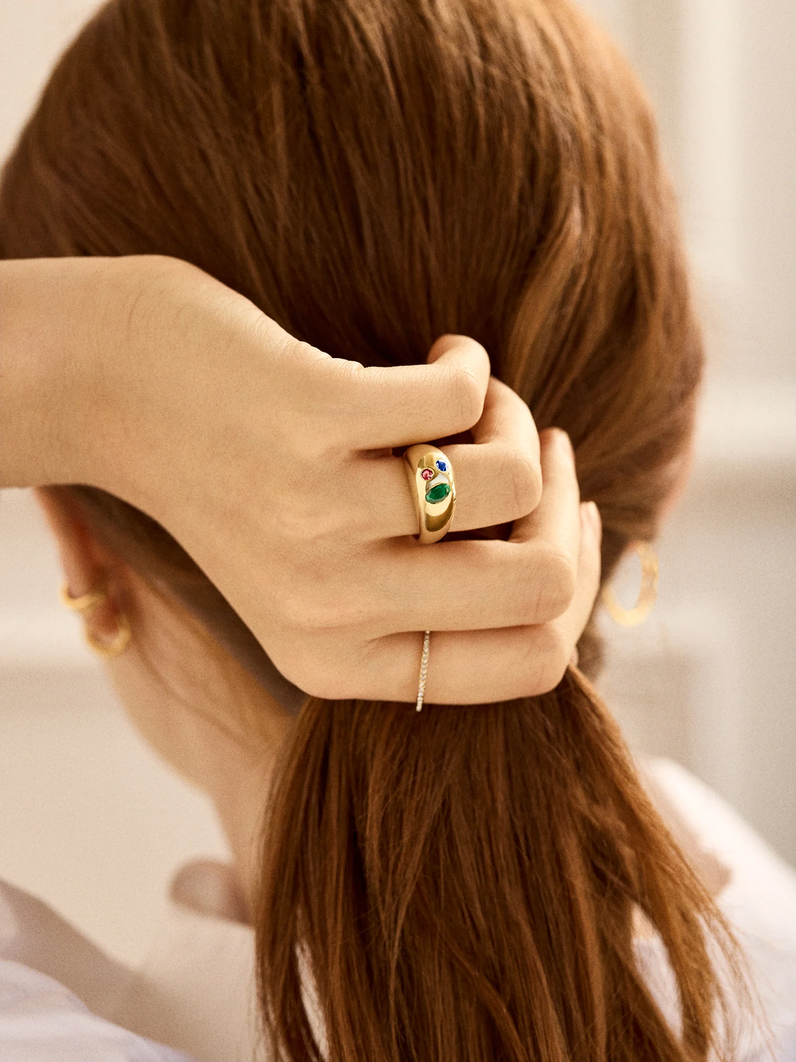 14K Gold Custom Birthstone Ring - Gold - Image 2