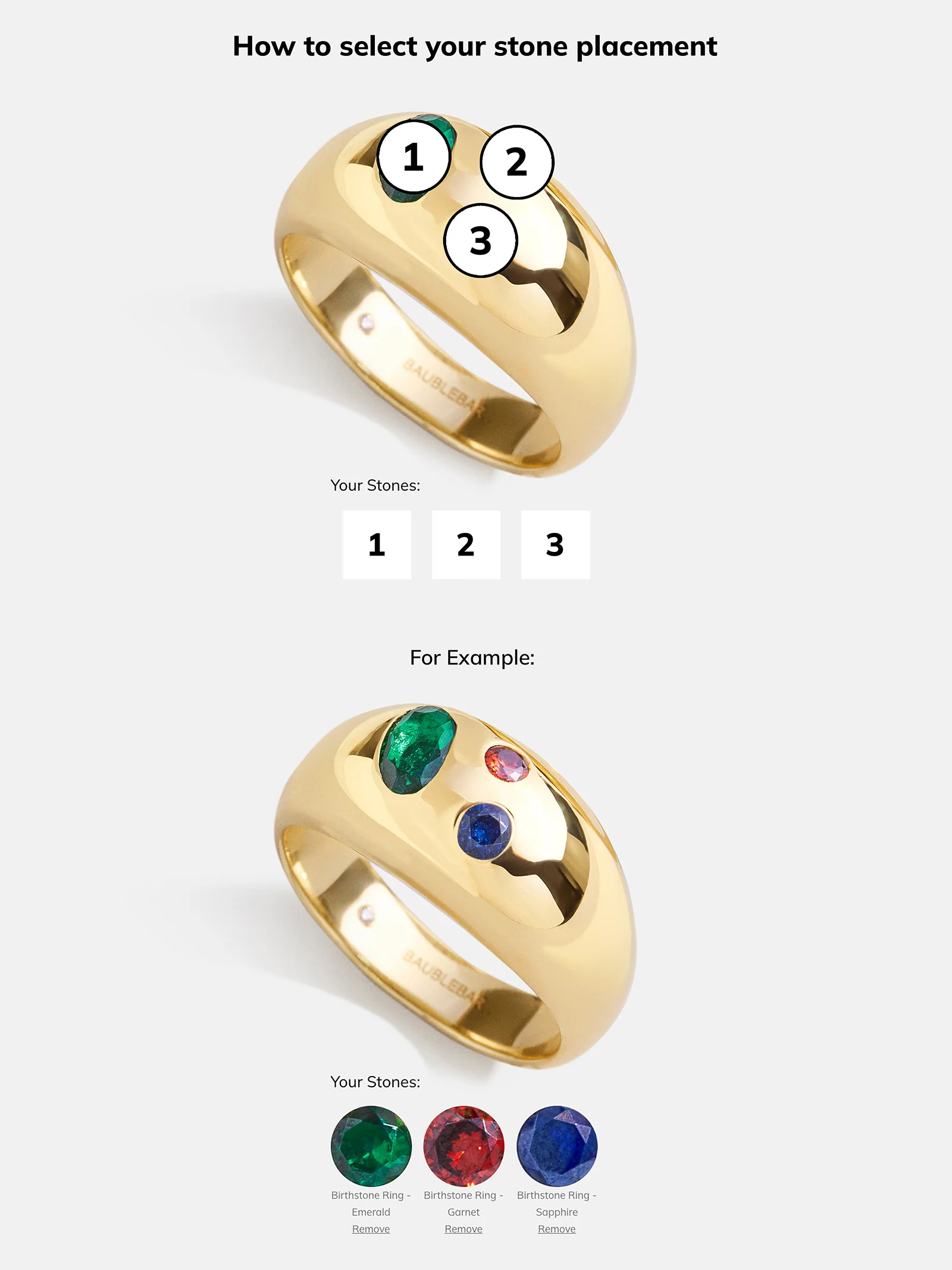 14K Gold Custom Birthstone Ring - Gold - Image 4
