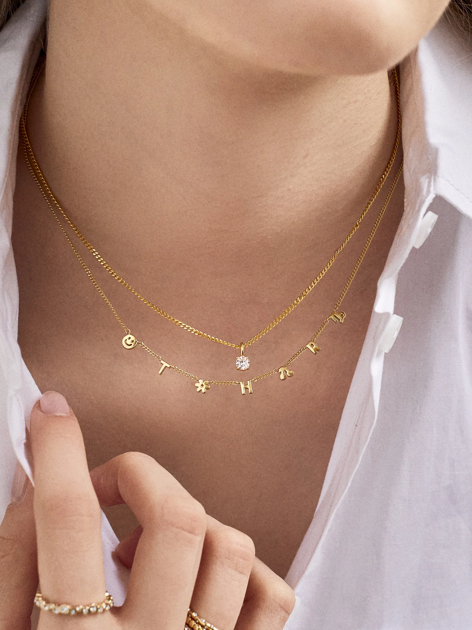 Mini 14K Gold Custom Icon Necklace - 14K Gold - Image 4