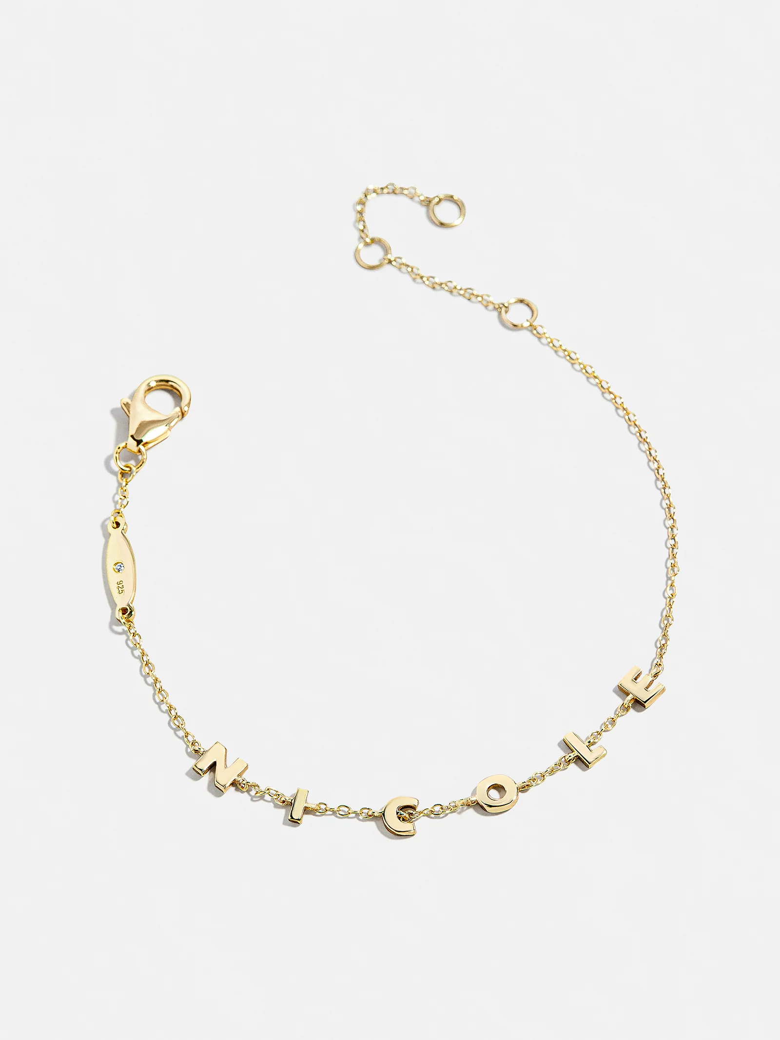 Mini 14K Gold Custom Spaced Letter Name Bracelet - 14K Gold - Image 3