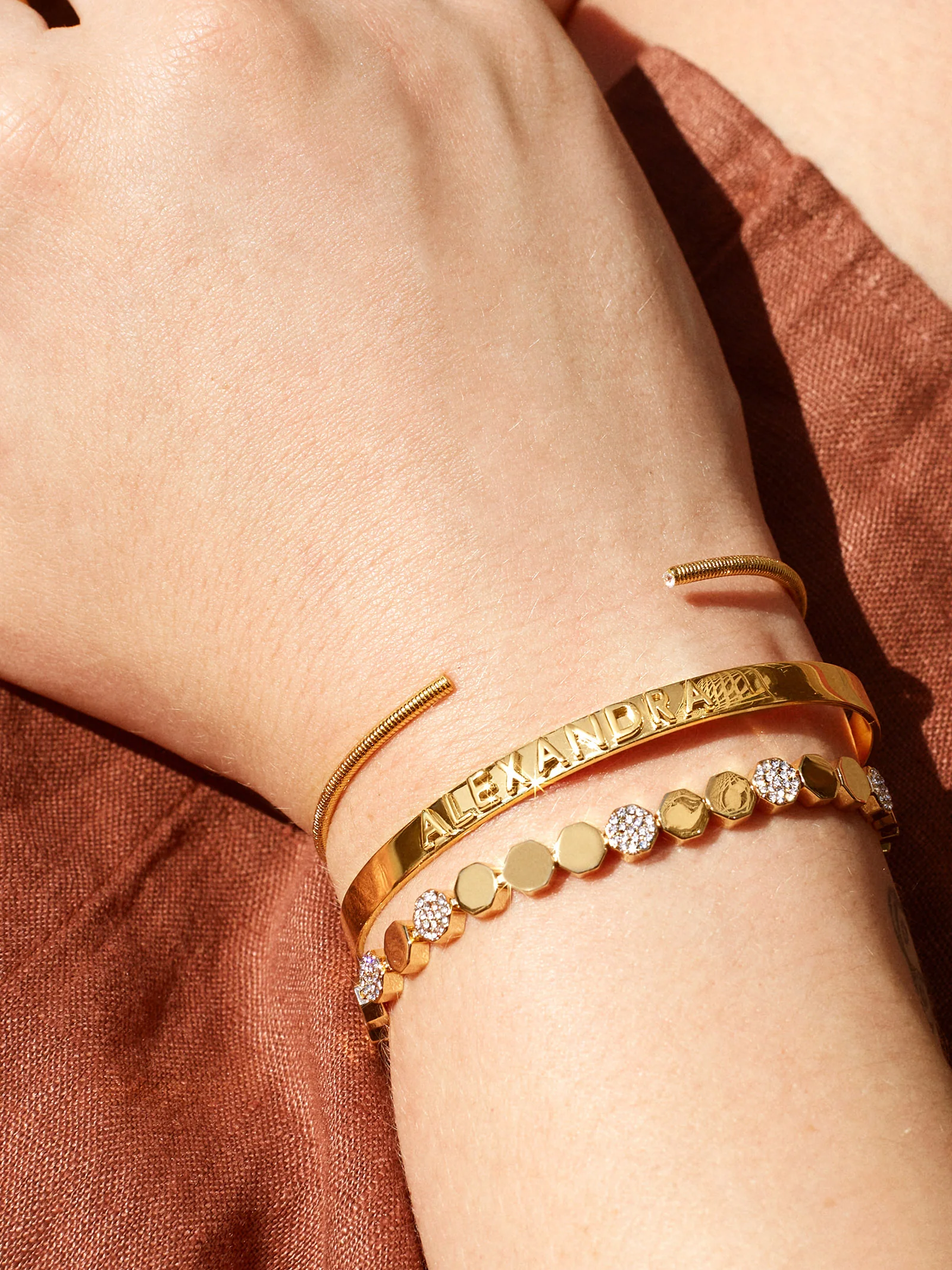 14K Gold Custom Cuff Bracelet - Image 4