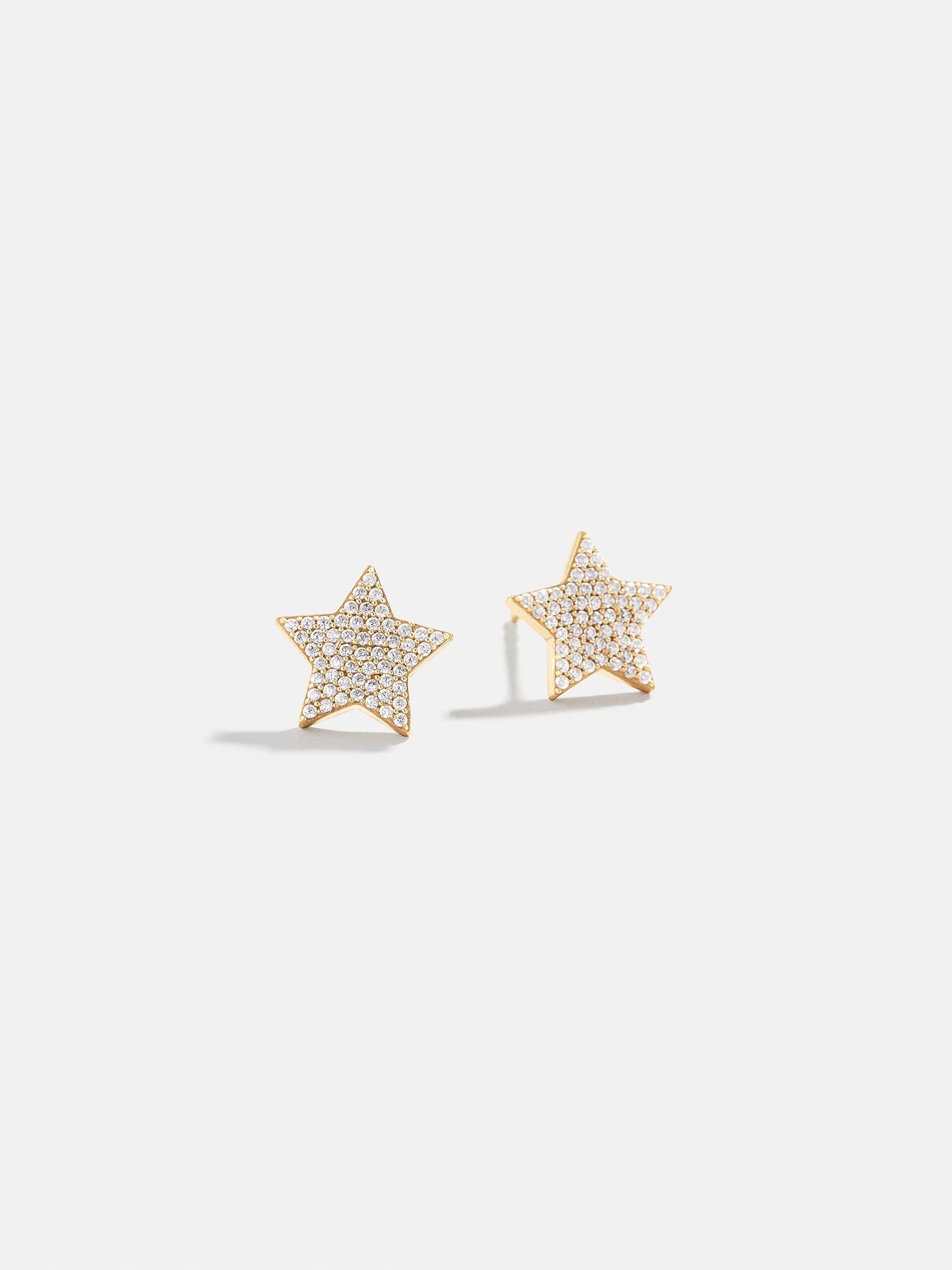 14K Gold Celestial Delicate Stud - Pavé Star