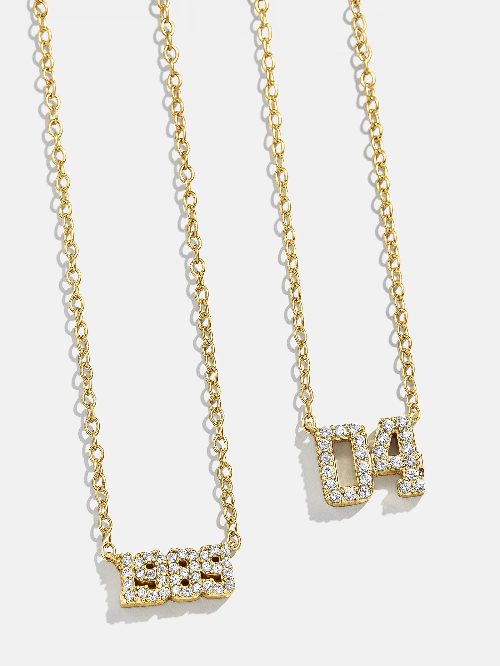 14K Gold Varsity Font Custom Number Necklace - Varsity Font Numbers - Image 4
