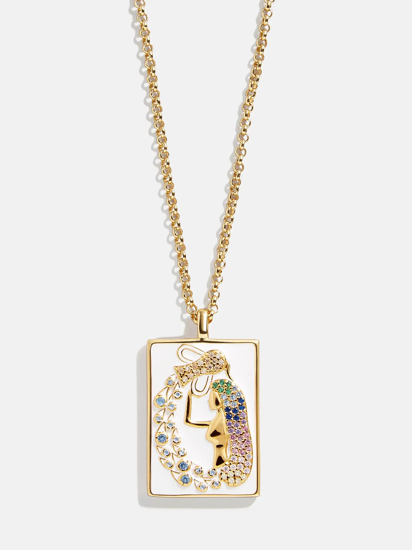 Reversible 18K Gold Zodiac Pendant Necklace - Aquarius - Image 3