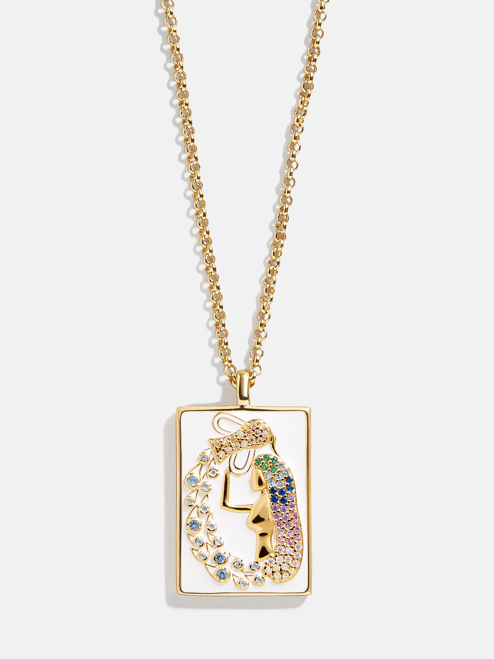 Reversible 18K Gold Zodiac Pendant Necklace - Aquarius - Image 7