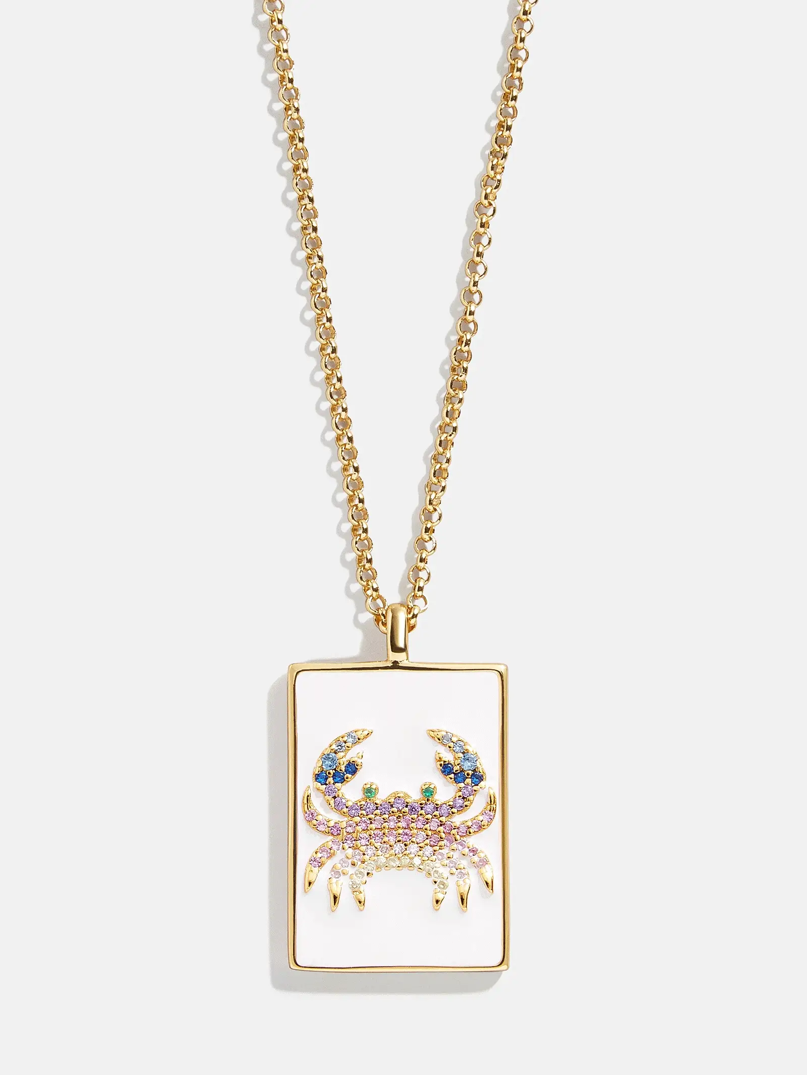 Reversible 18K Gold Zodiac Pendant Necklace - Cancer - Image 3