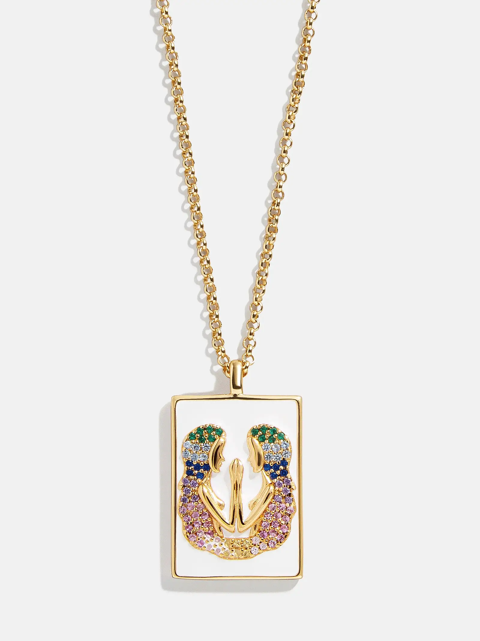 Reversible 18K Gold Zodiac Pendant Necklace - Gemini - Image 3