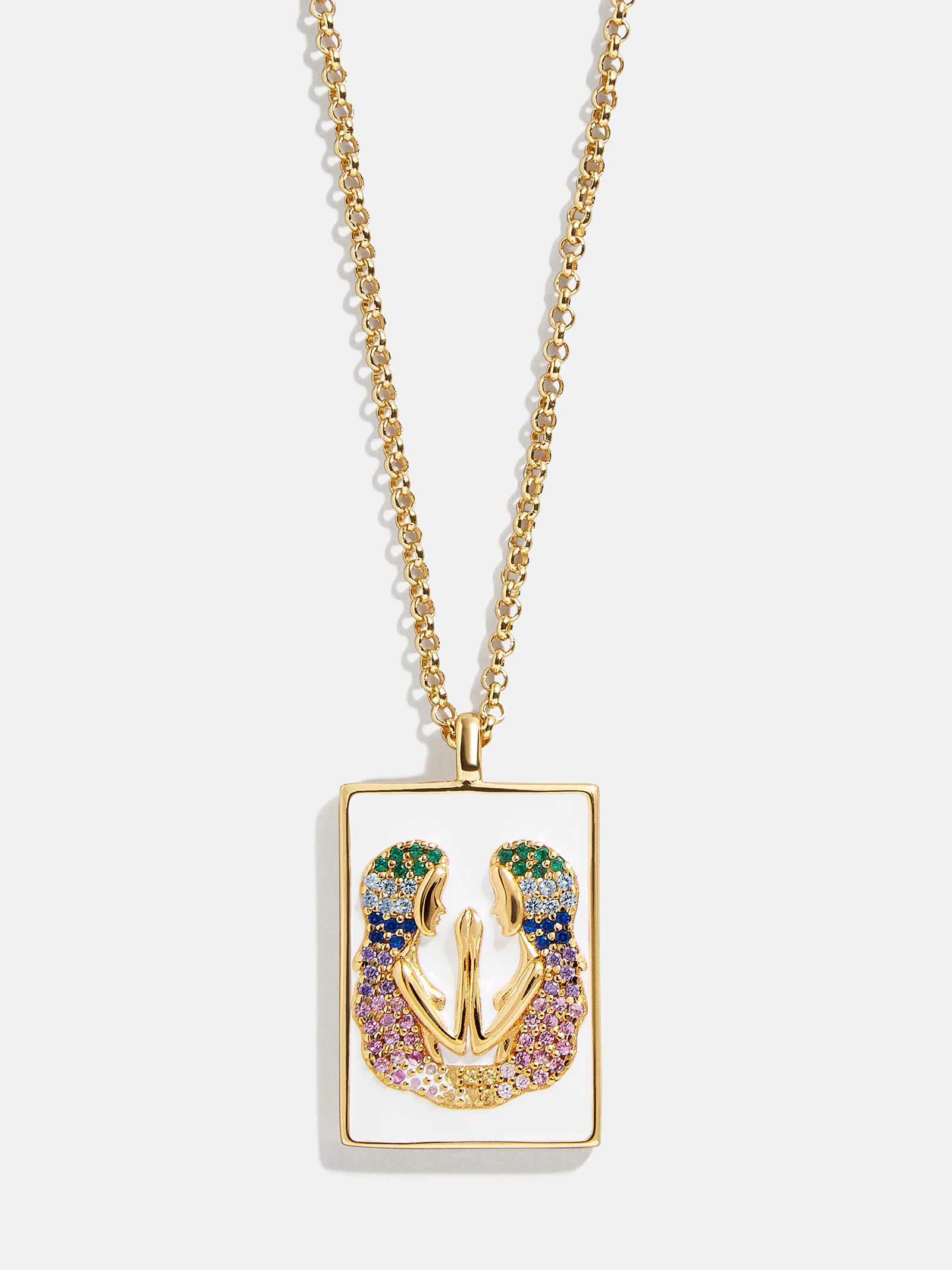 Reversible 18K Gold Zodiac Pendant Necklace - Gemini - Image 7