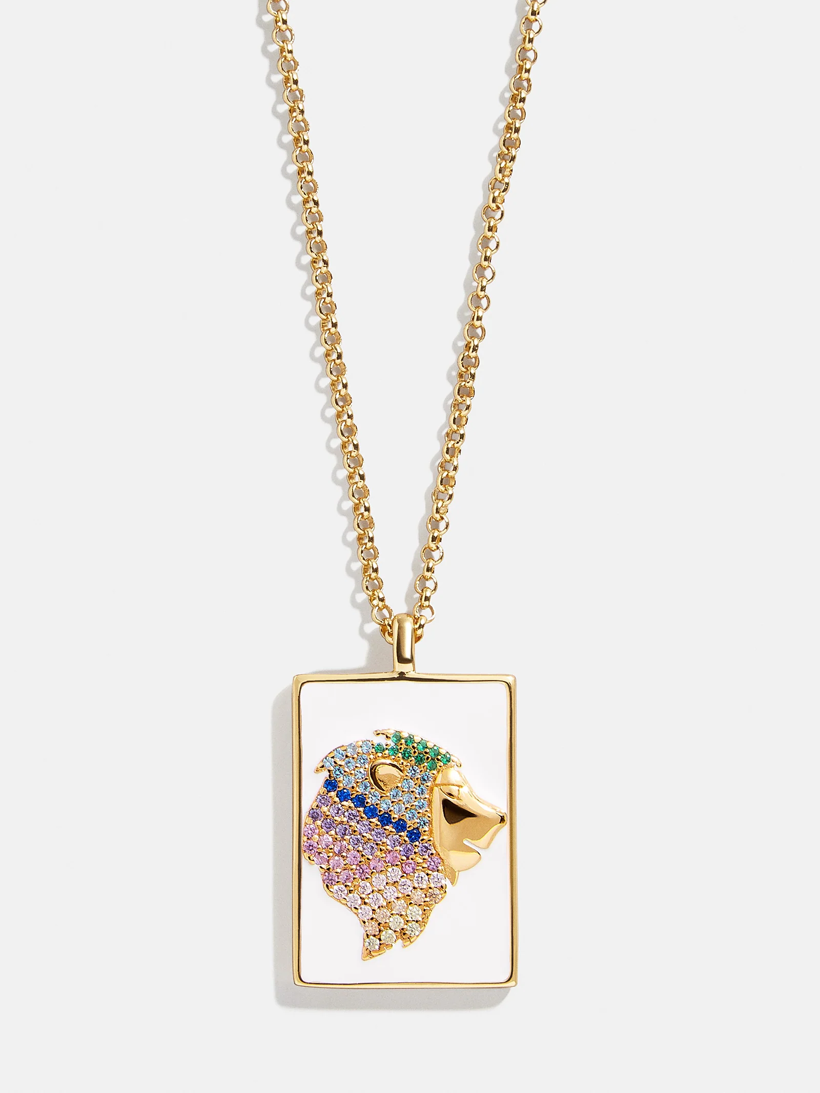 Reversible 18K Gold Zodiac Pendant Necklace - Leo - Image 7