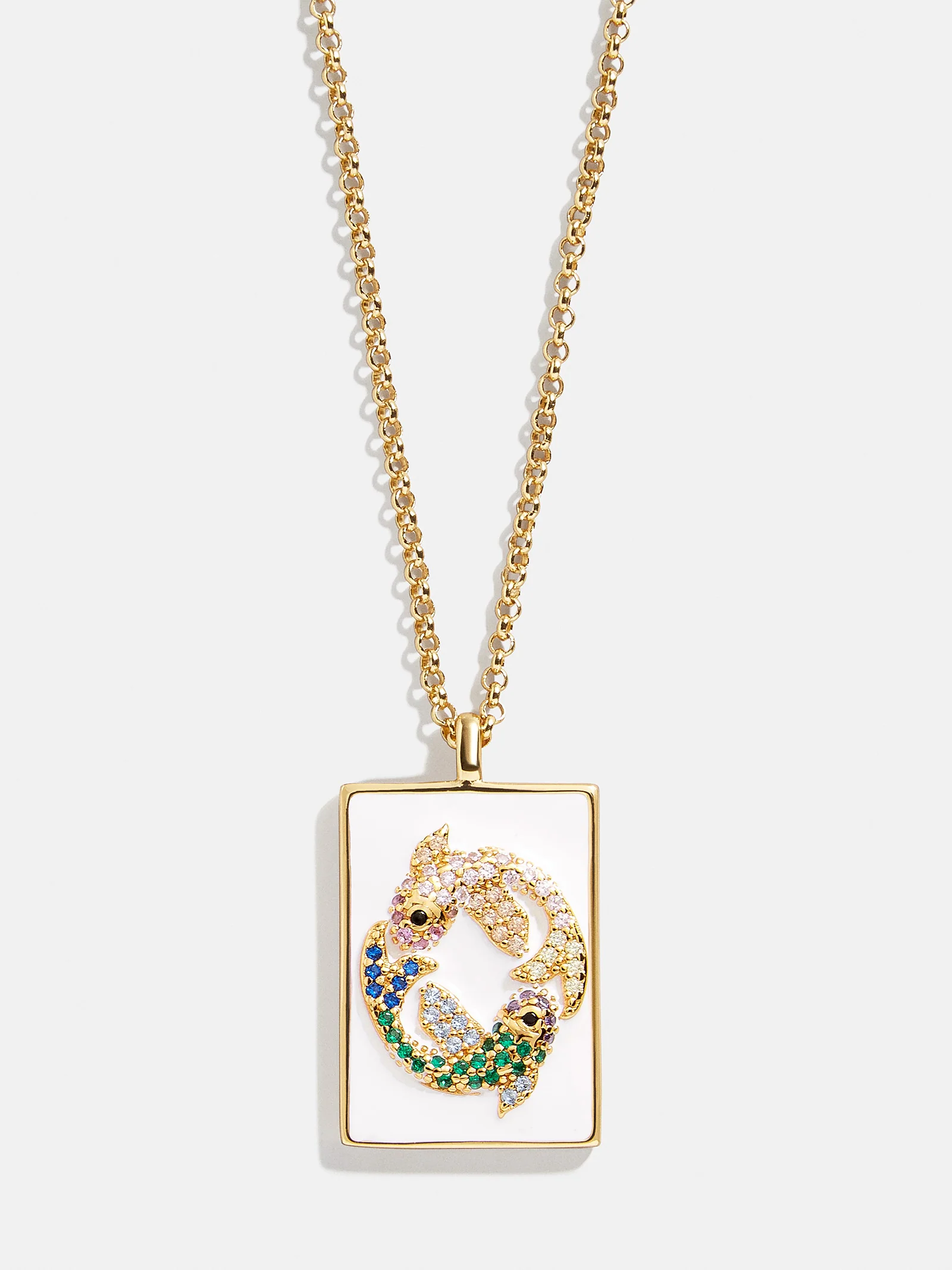 Reversible 18K Gold Zodiac Pendant Necklace - Pisces - Image 7