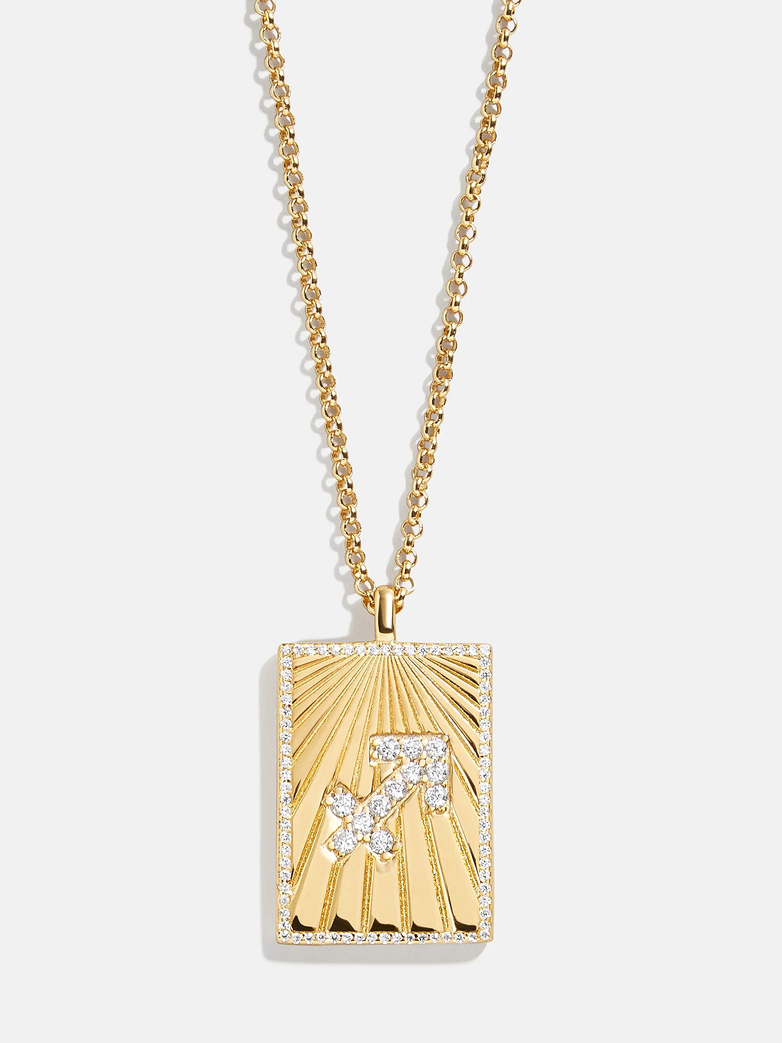 Reversible 18K Gold Zodiac Pendant Necklace - Sagittarius