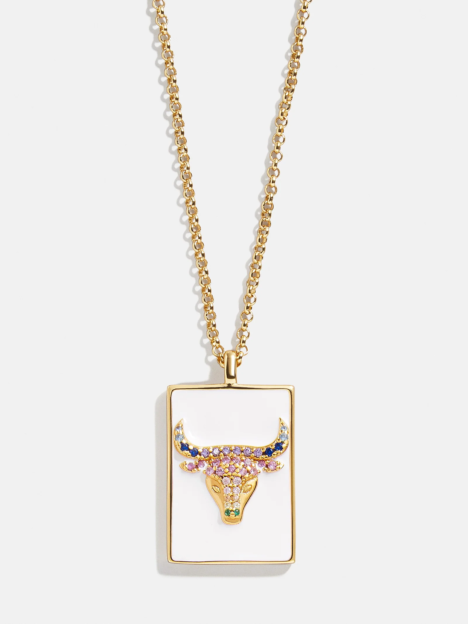 Reversible 18K Gold Zodiac Pendant Necklace - Taurus - Image 7