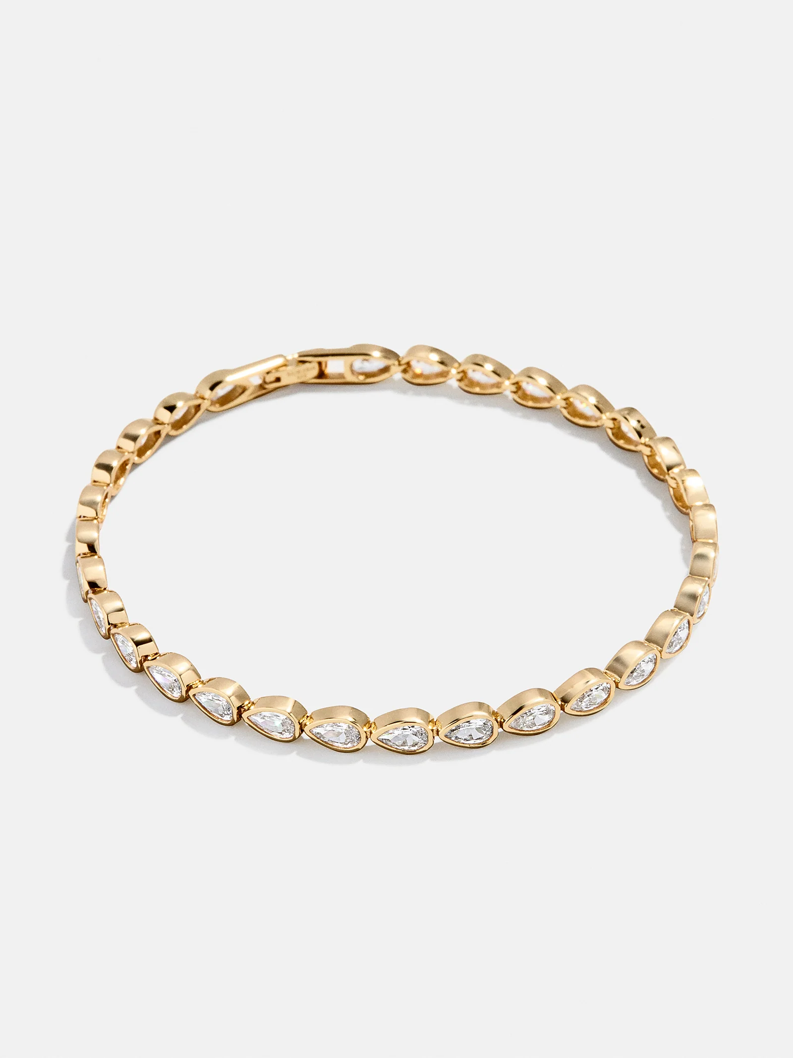 Amanda 18K Gold Tennis Bracelet - Pear Bezel - Image 3