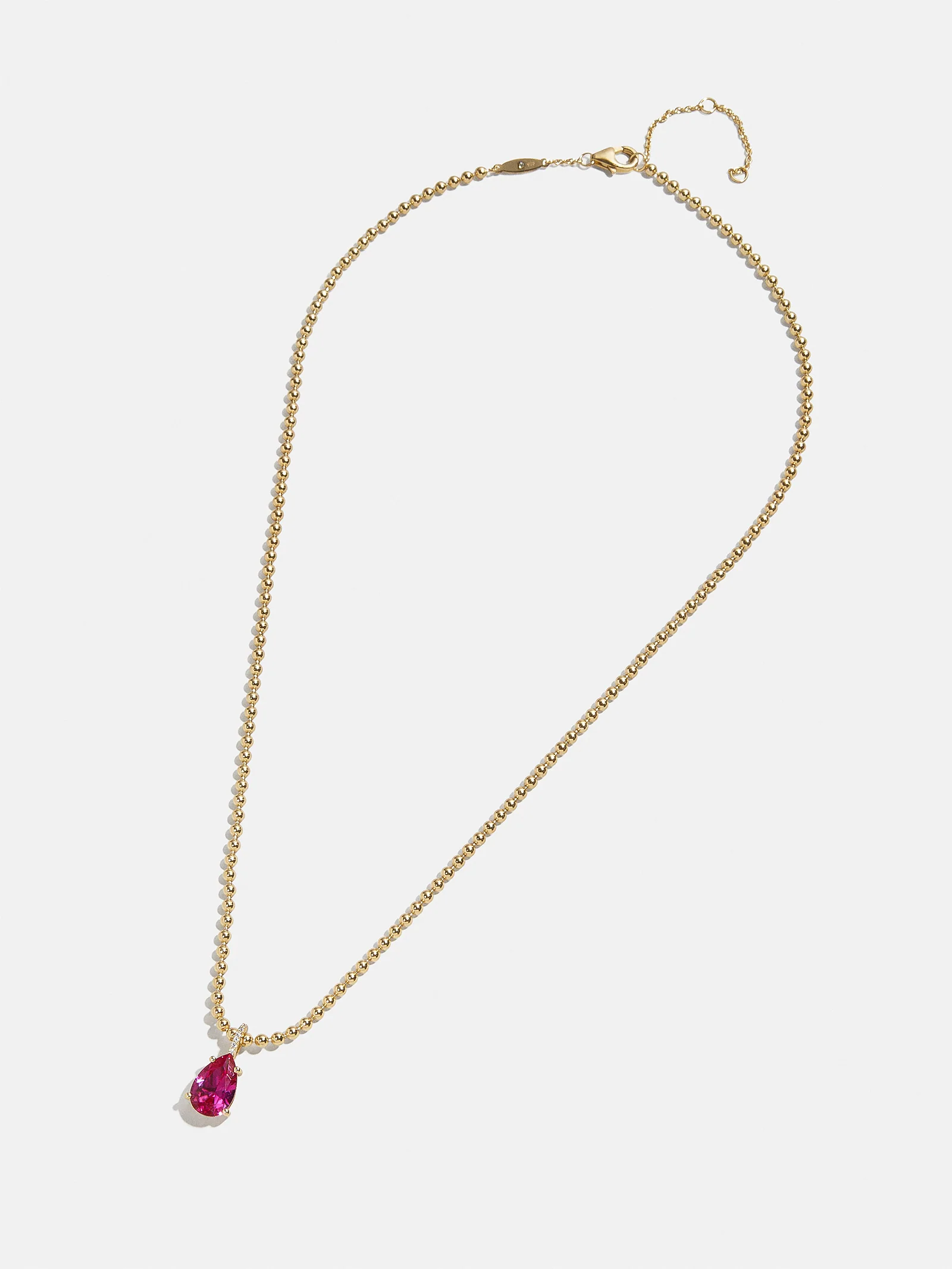 Esther 18K Gold Plated Sterling Silver Birthstone Necklace - Ruby - Image 3