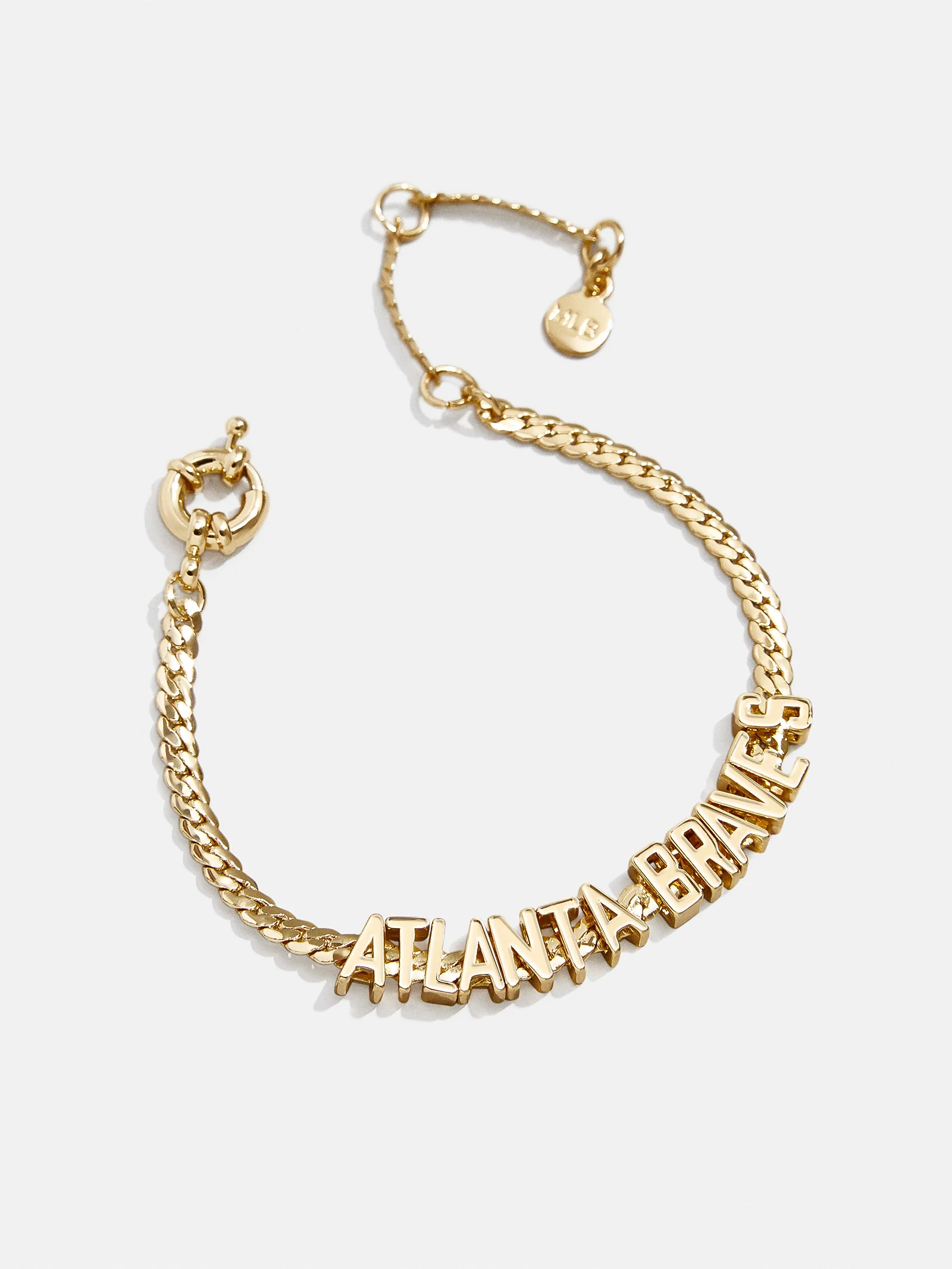 MLB Gold Curb Chain Bracelet - Atlanta Braves - Image 3