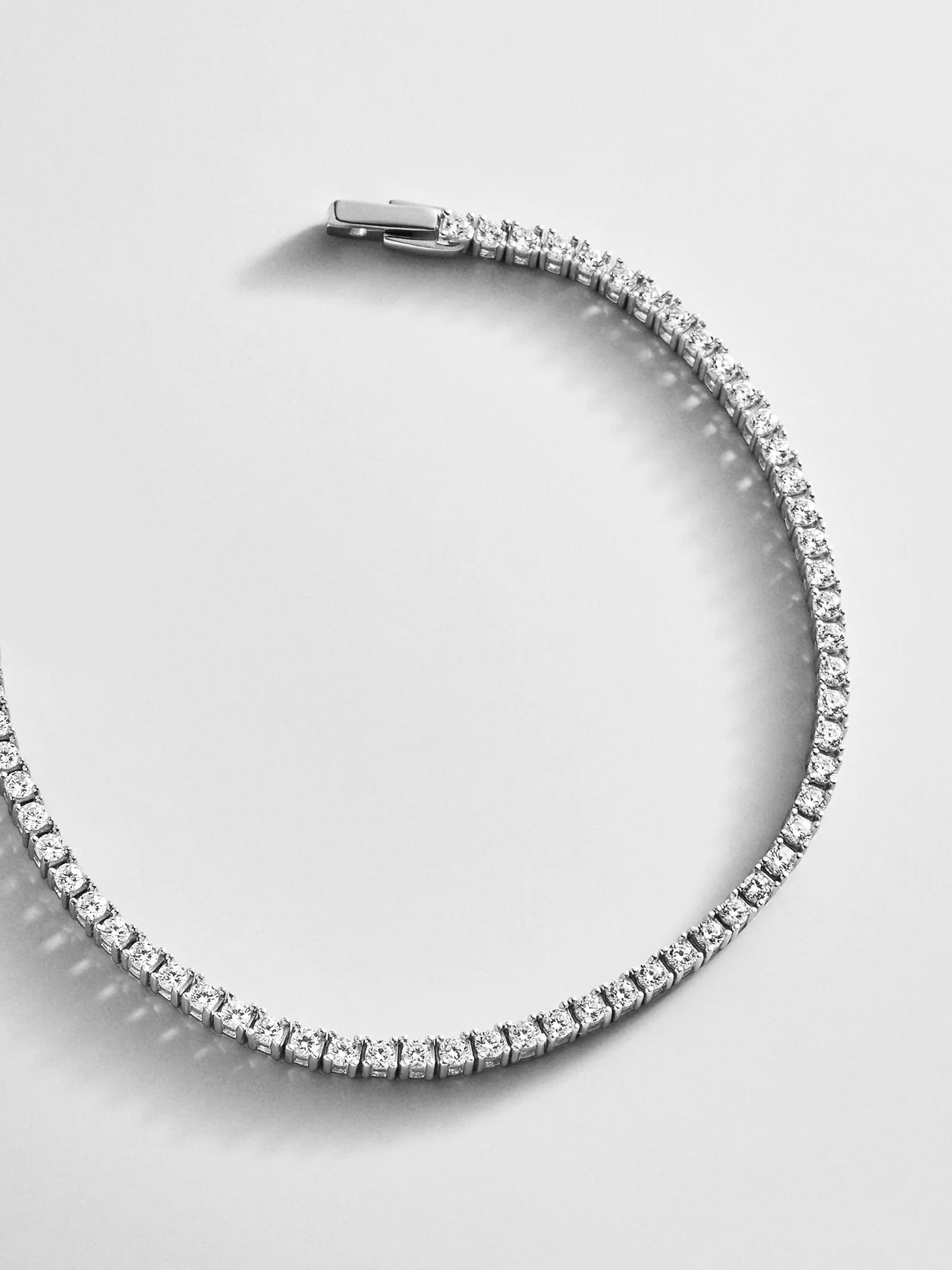 Billie Silver Tennis Bracelet - Rhodium Plated Silver - Image 5