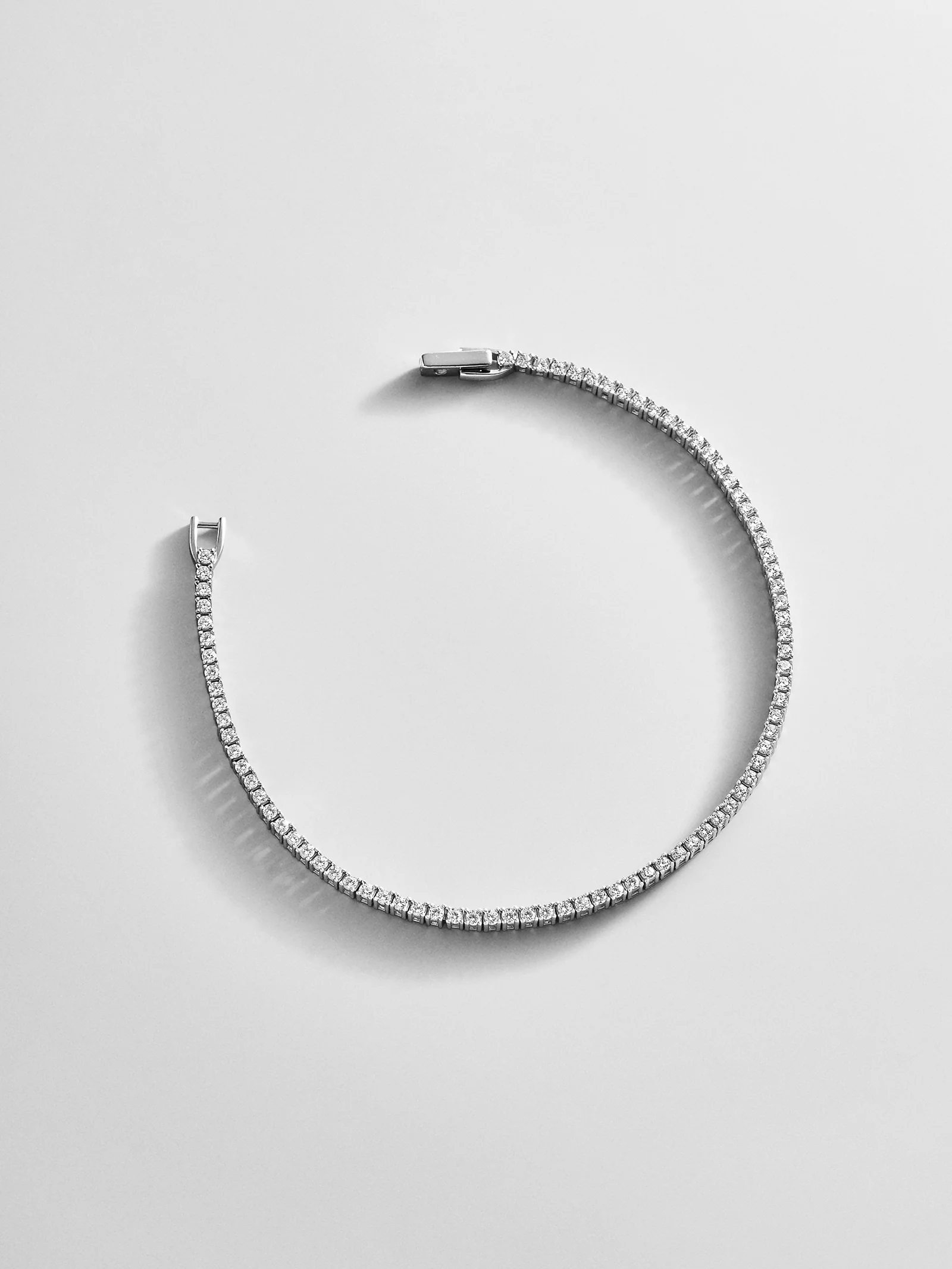 Billie Silver Tennis Bracelet - Rhodium Plated Silver - Image 4