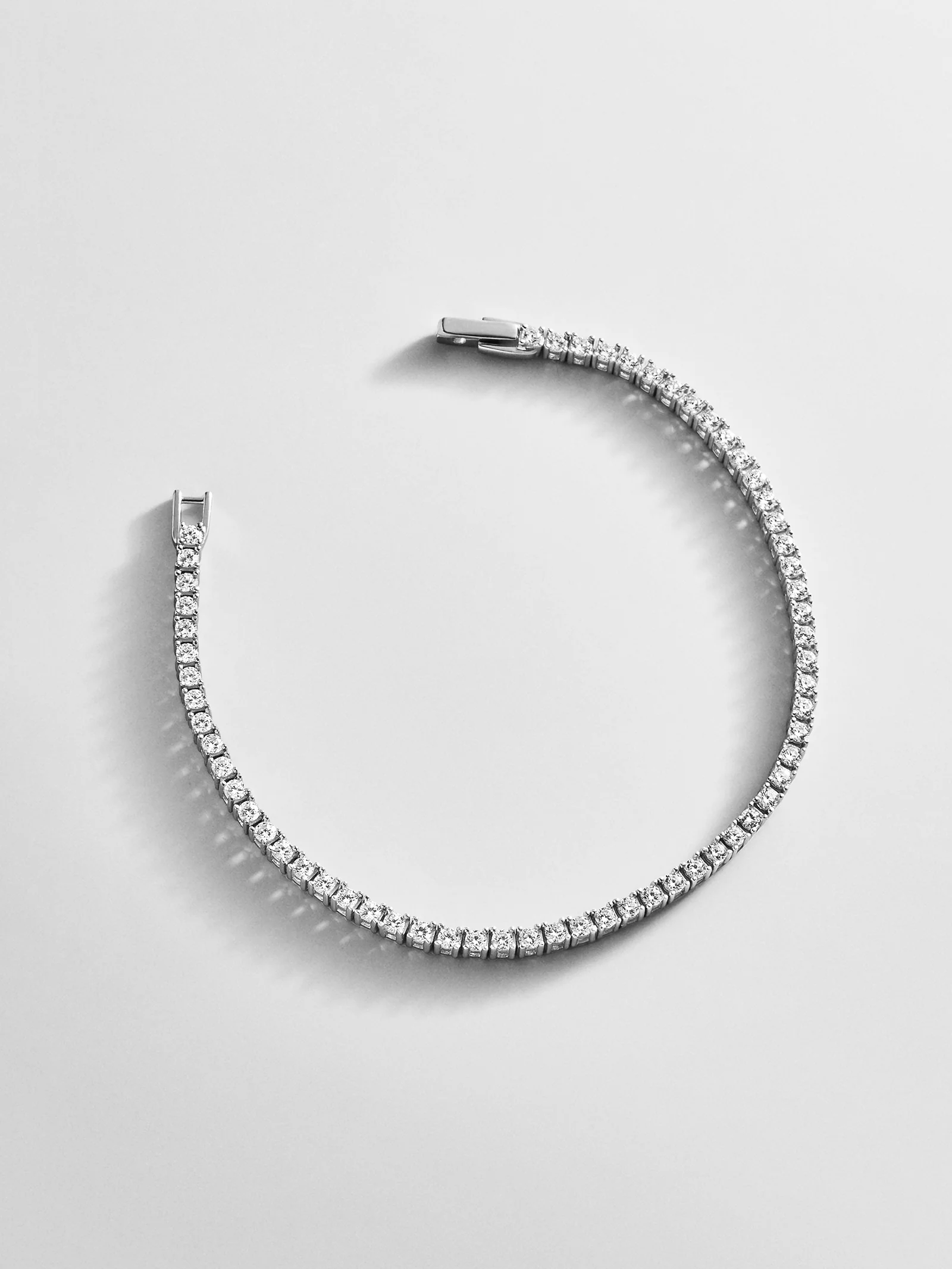 Billie Silver Tennis Bracelet - Rhodium Plated Silver - Image 7