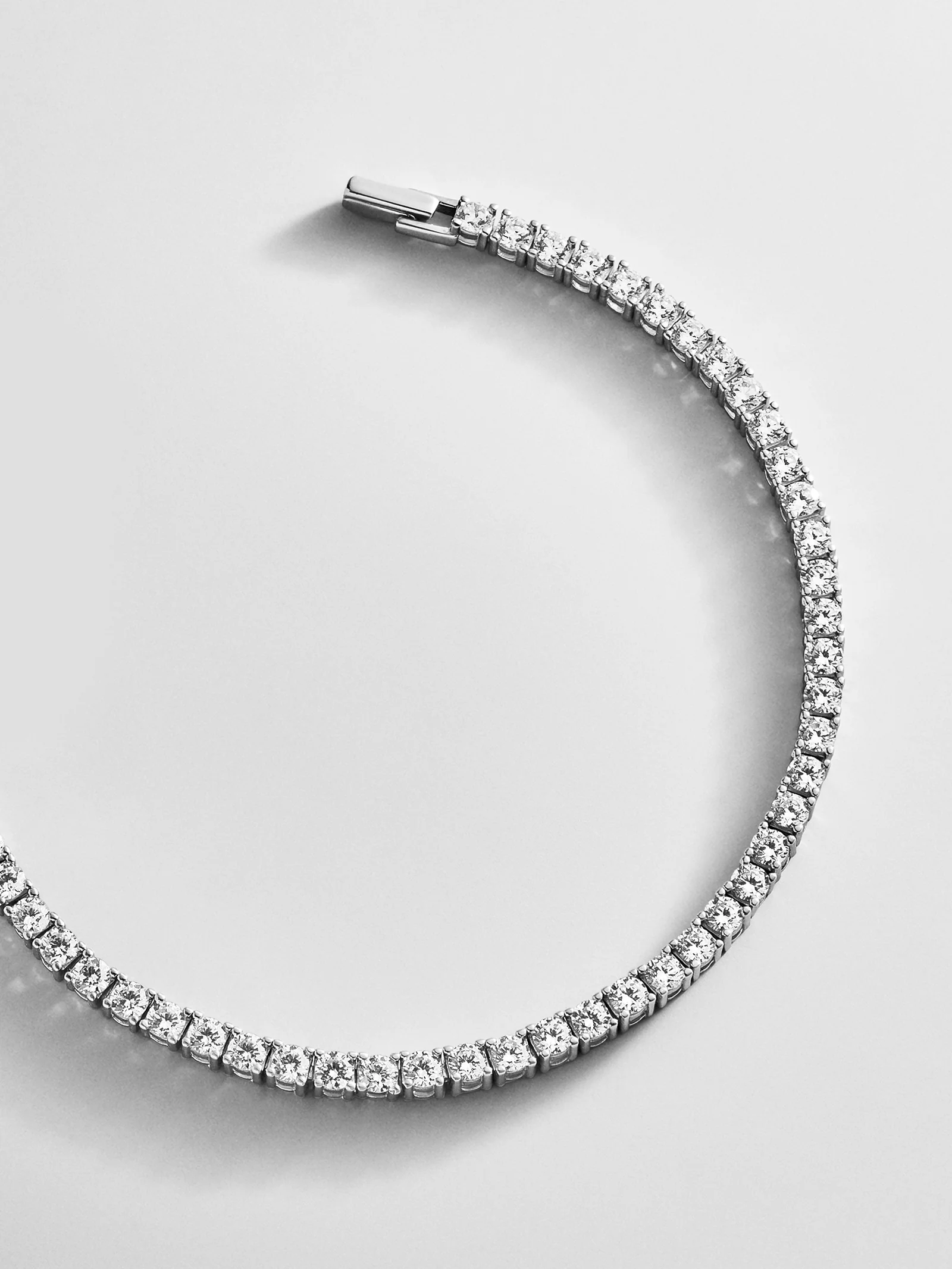 Billie Silver Tennis Bracelet - Rhodium Plated Silver - Image 8