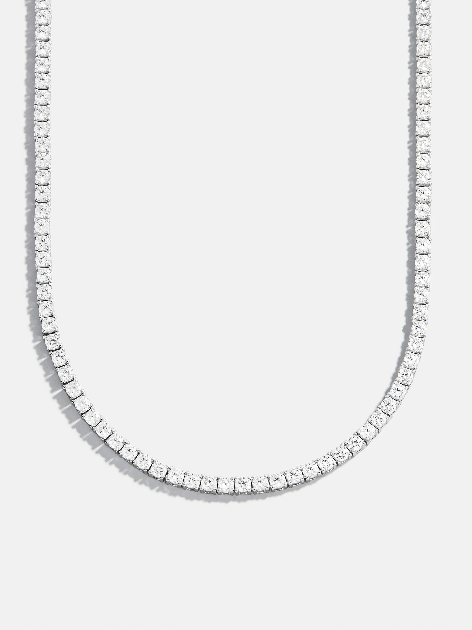 Billie Silver Tennis Necklace - Rhodium Plated Silver - Image 10