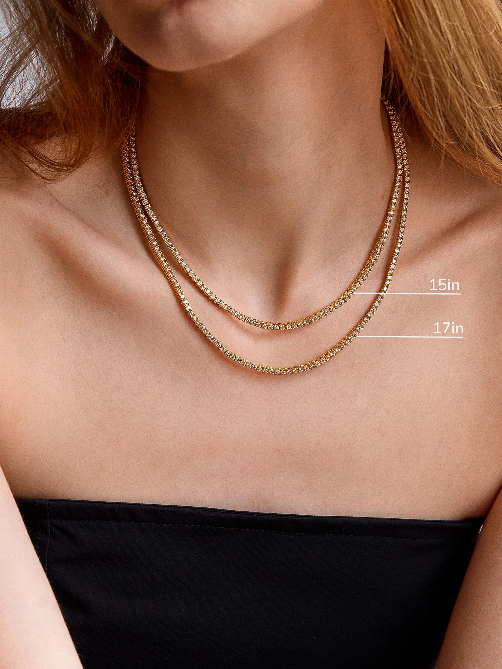 Billie Silver Tennis Necklace - Rhodium Plated Silver - Image 11