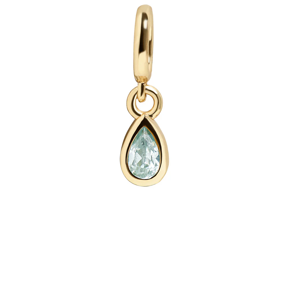 Birthstone Cluster Charm - Aquamarine/Gold