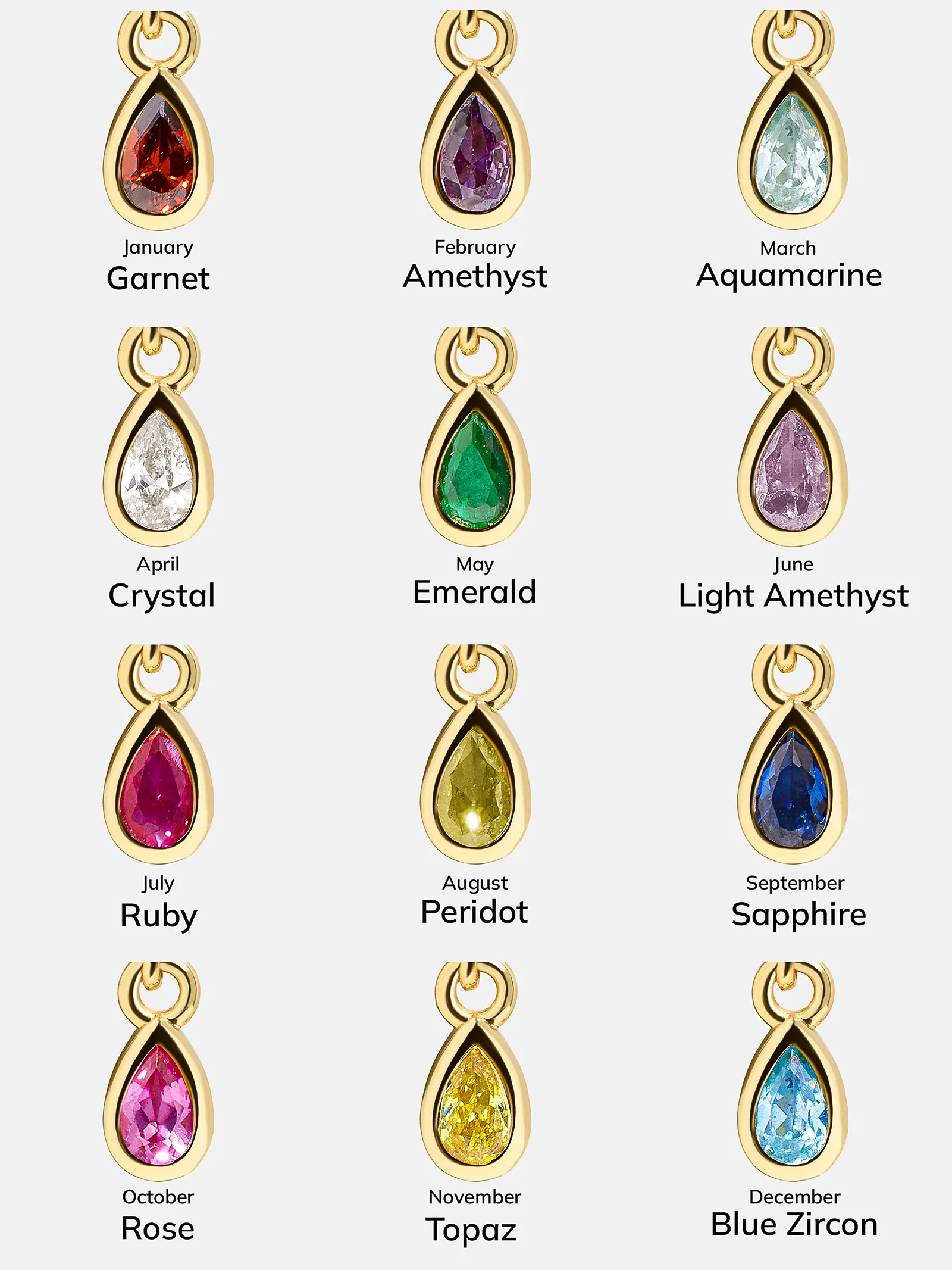 Birthstone Cluster Charm - Crystal - Image 4