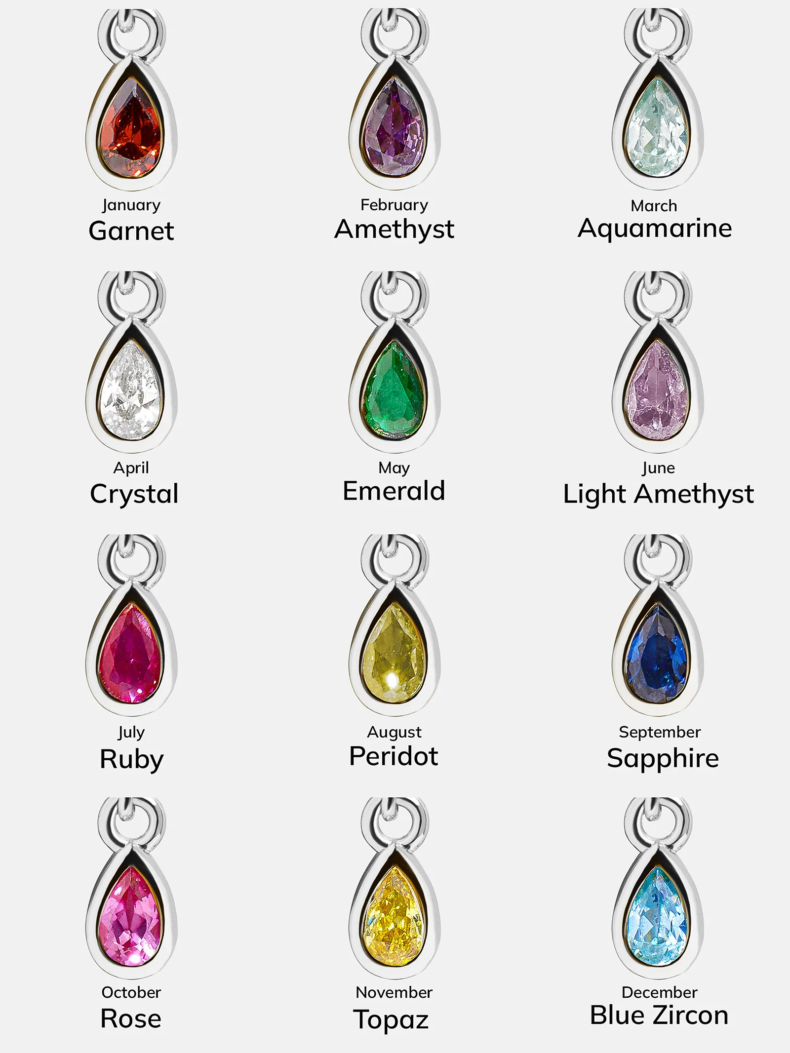 Silver Birthstone Cluster Charm - Emerald - Image 4