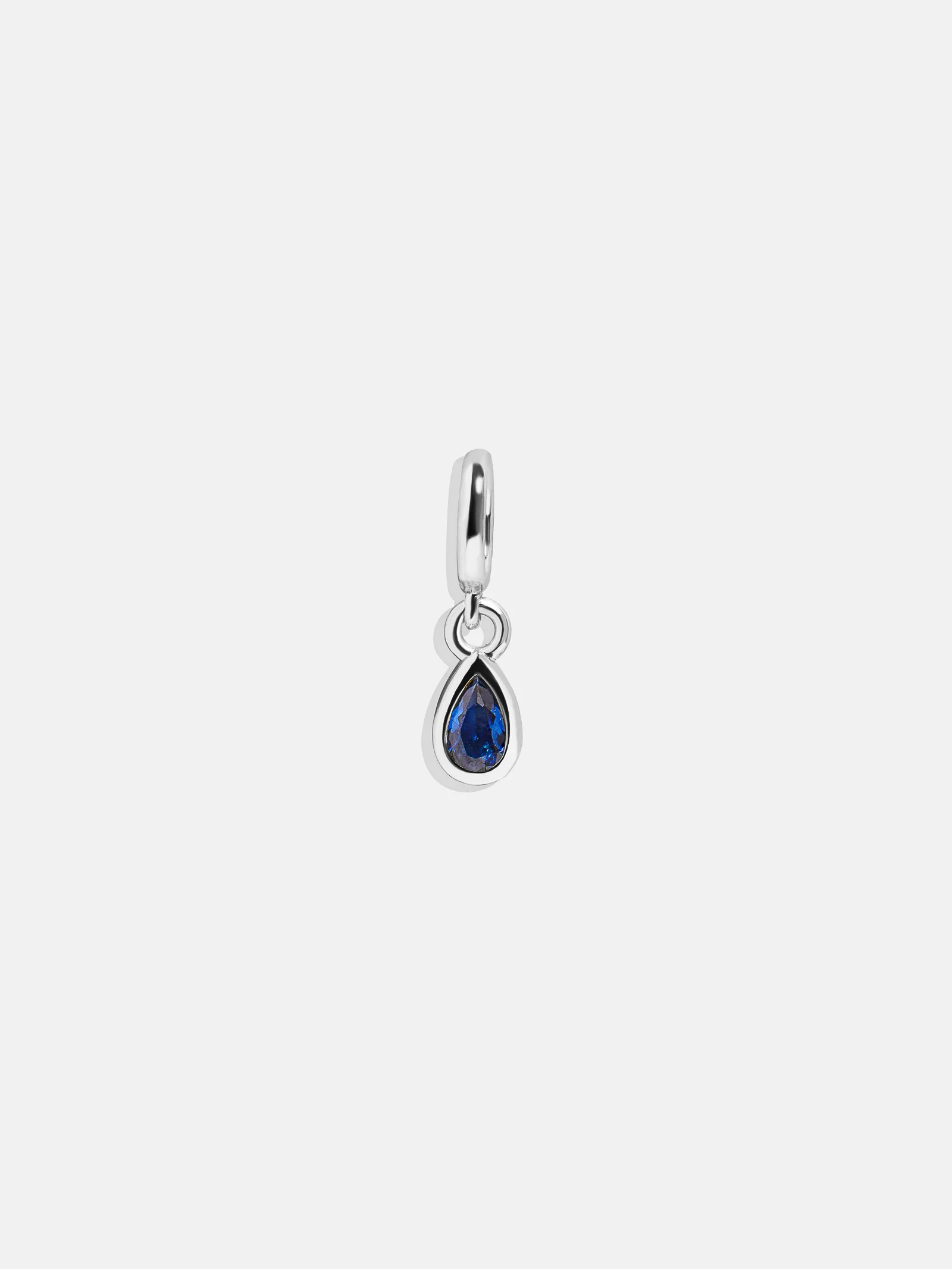 Silver Birthstone Cluster Charm - Sapphire
