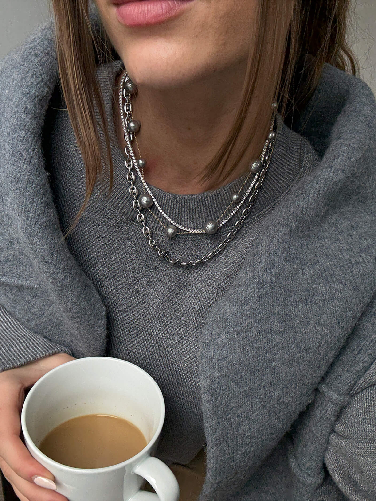 Blair Necklace - Tahitian Pearl Collar - Image 2