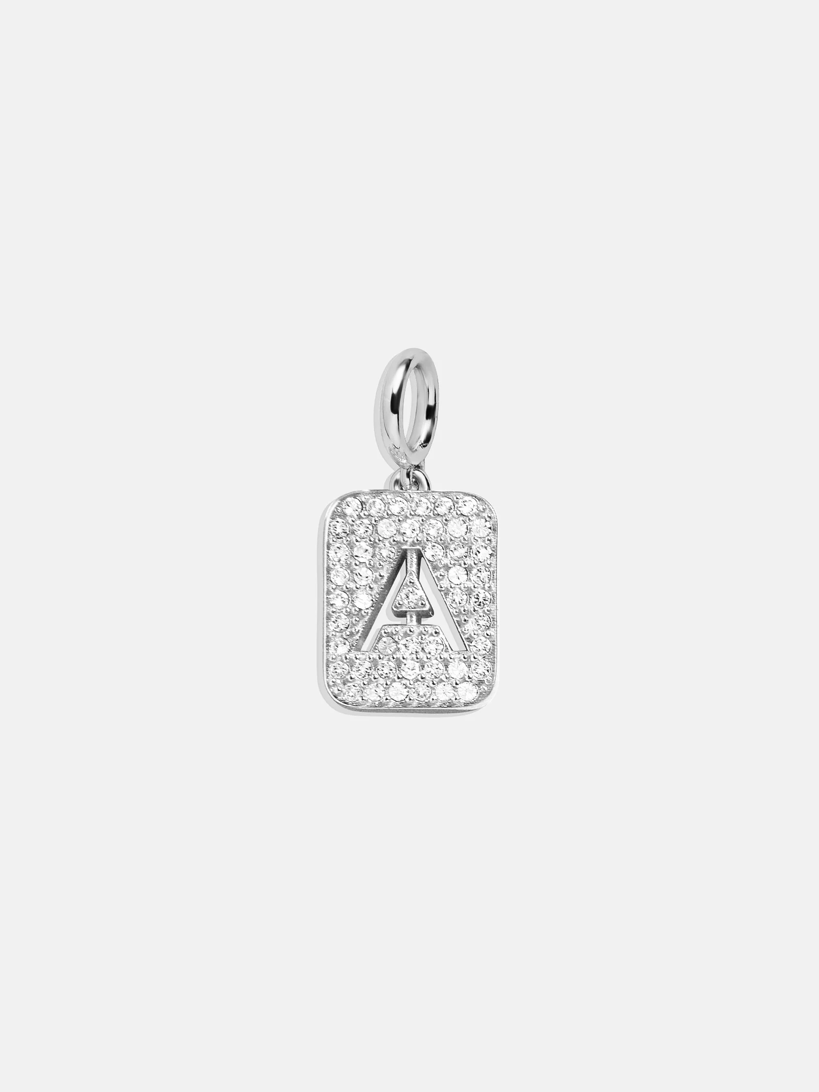 Silver Block Pave Cluster Charm - A - Image 2
