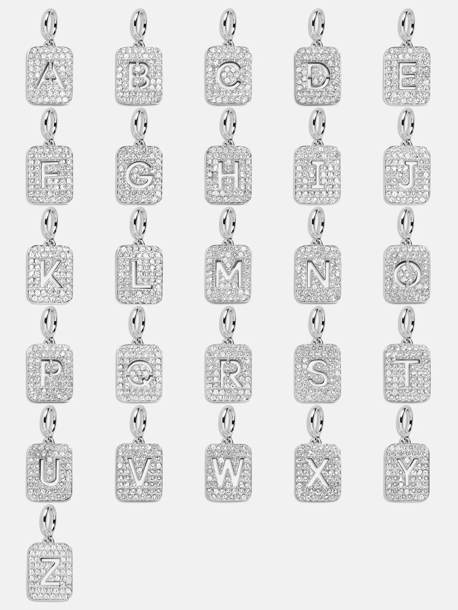 Silver Block Pave Cluster Charm - W - Image 3