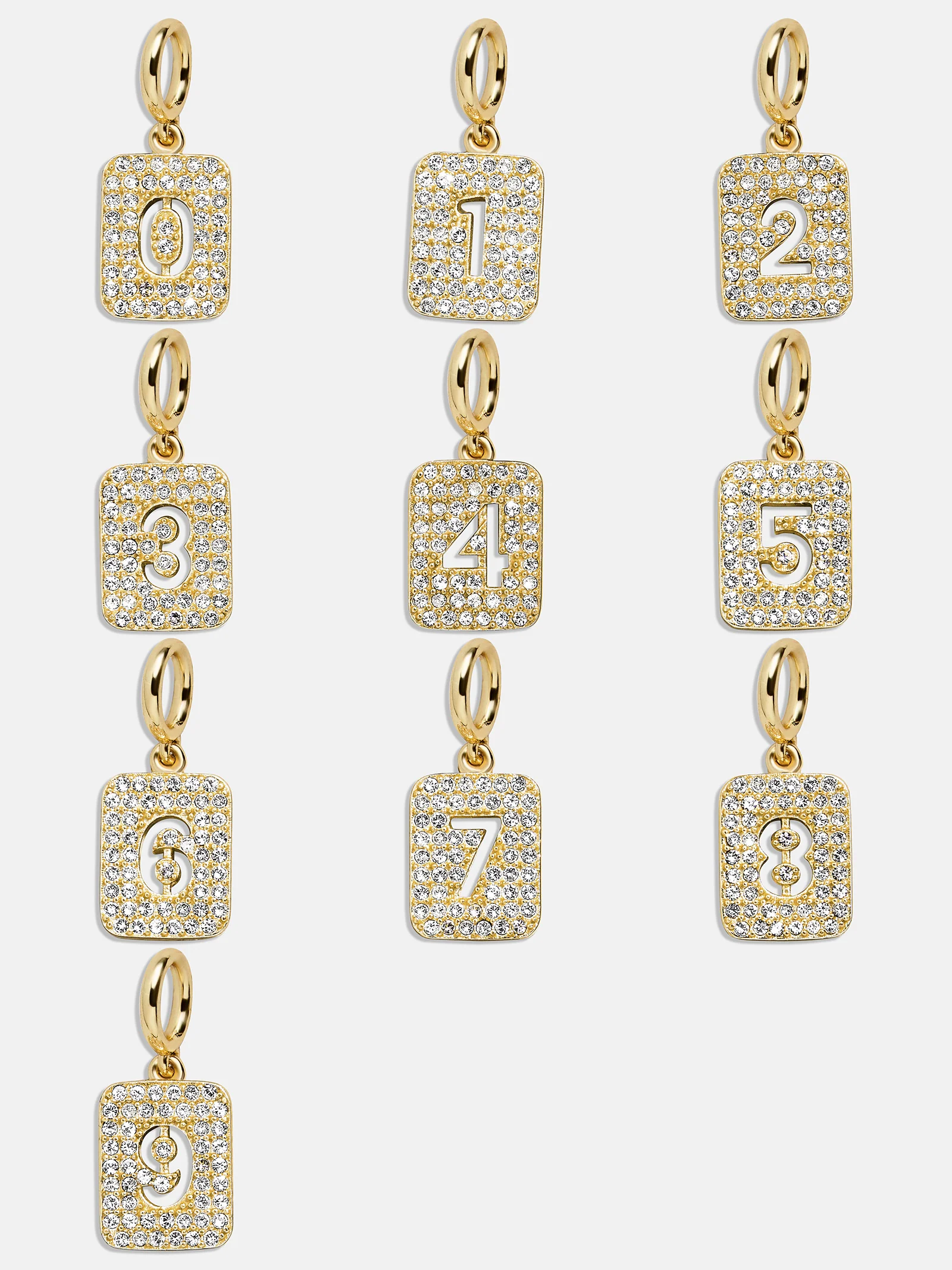 Block Pavé Number Cluster Charm - 2 - Image 3