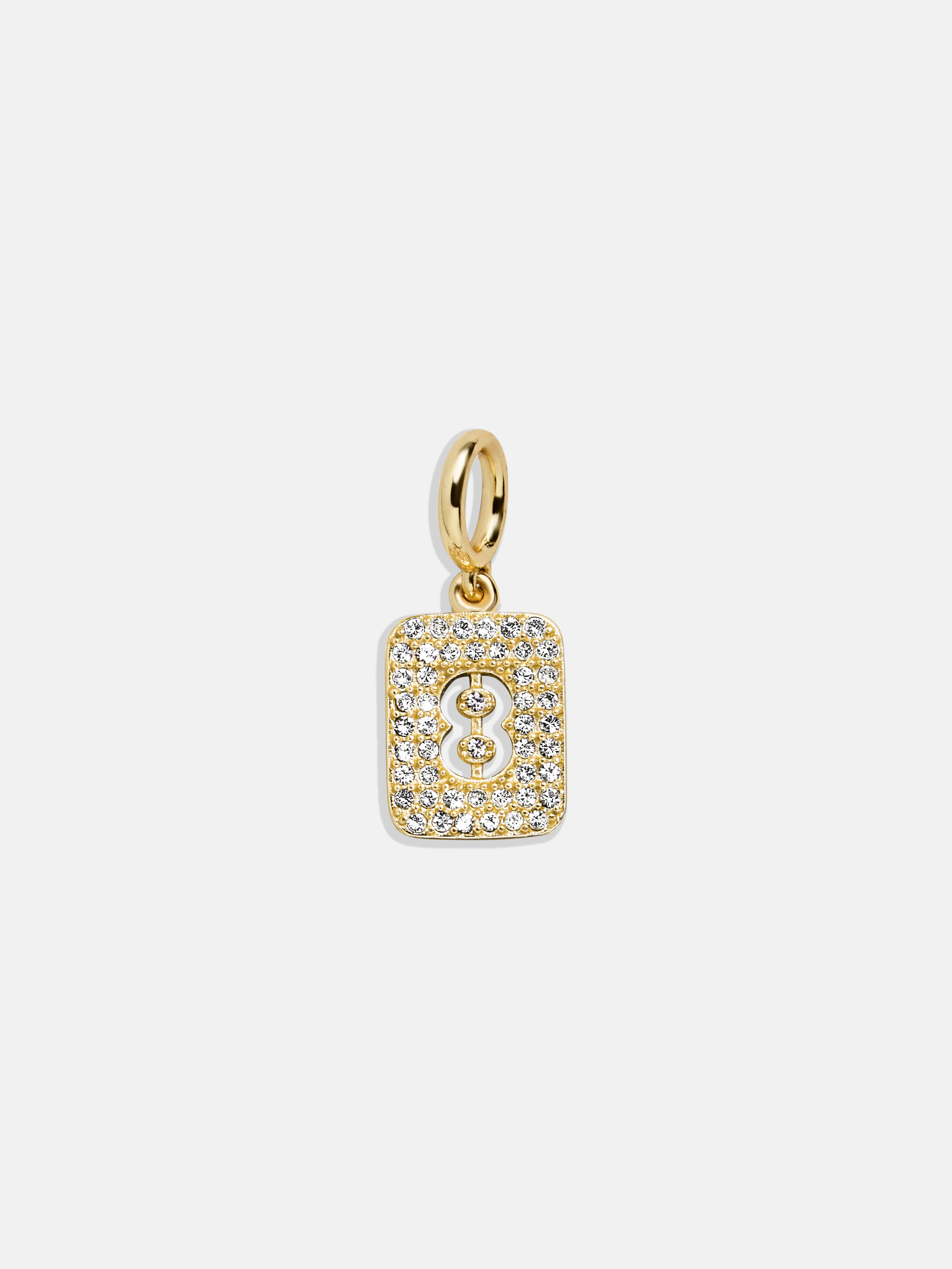 Block Pavé Number Cluster Charm - 8