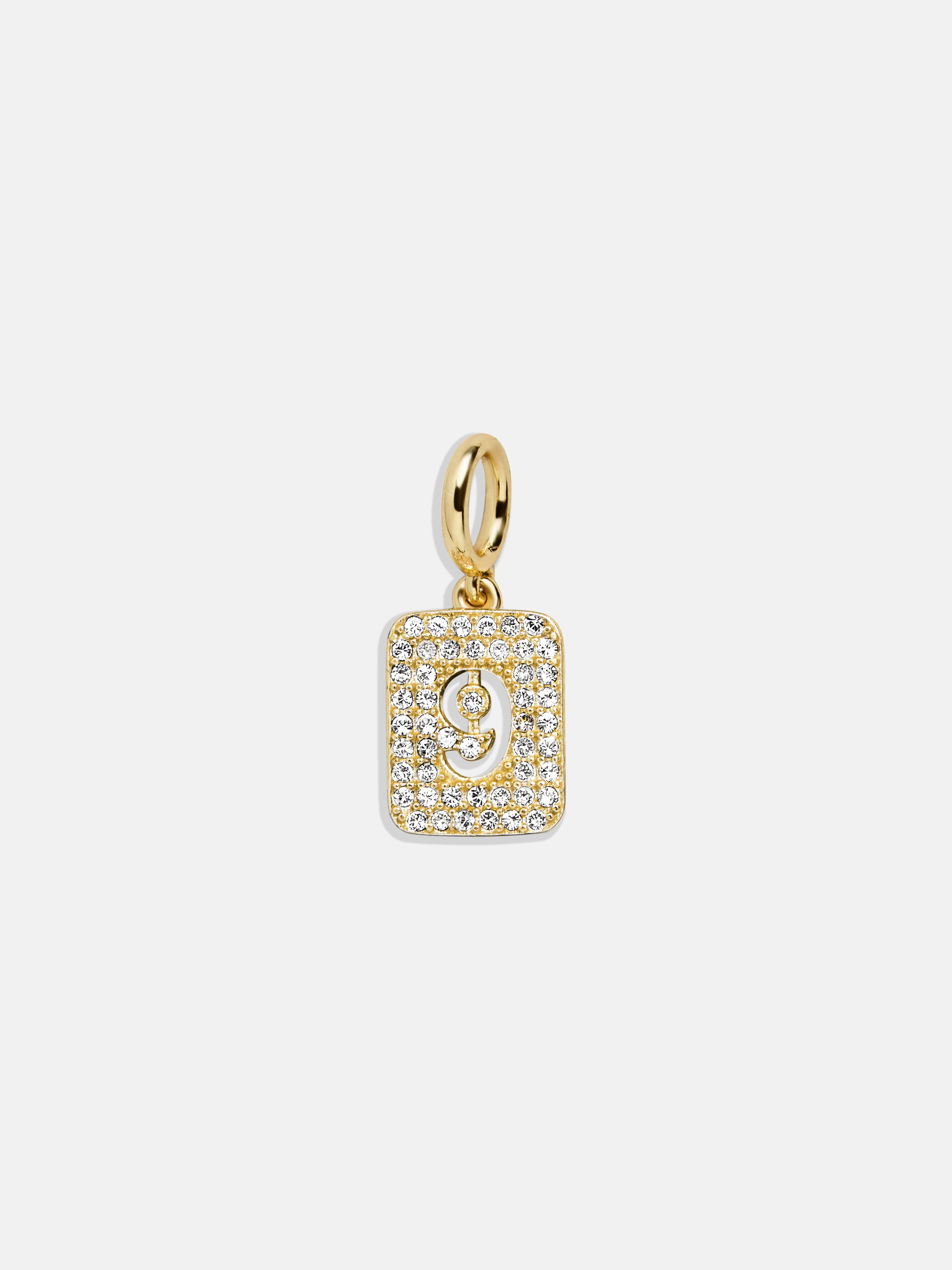 Block Pavé Number Cluster Charm - 9
