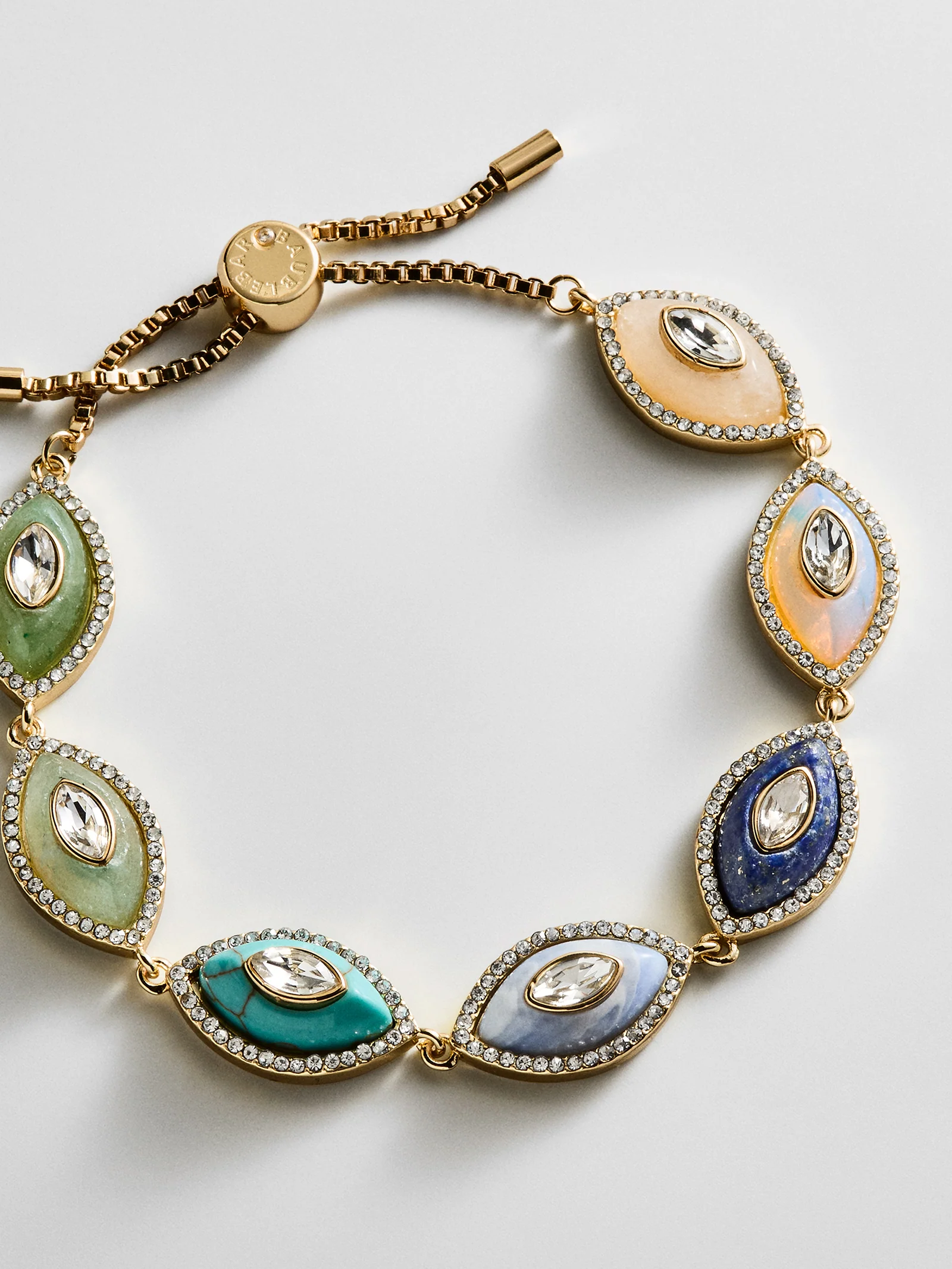 Bright Eye Semi-Precious Bracelet - Gold/Blue
