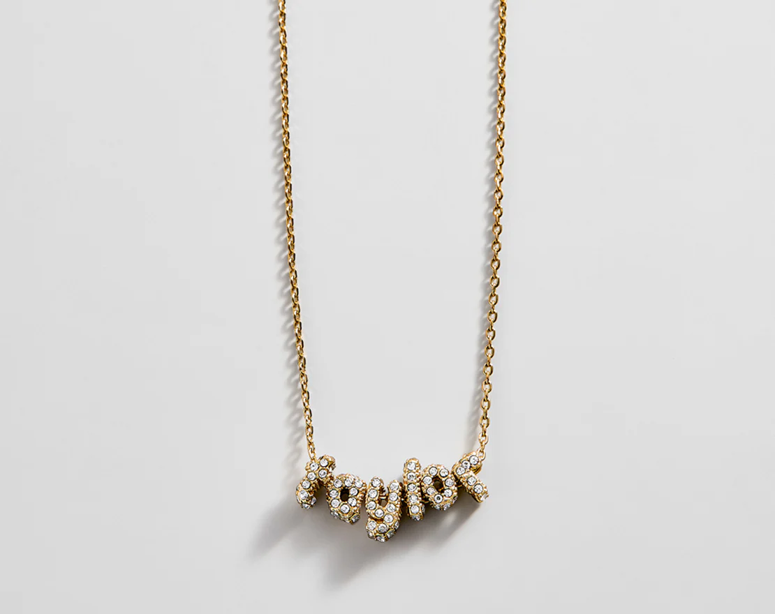 Bubble Letter Custom Necklace - Extra Small Bubble Letter - Image 9