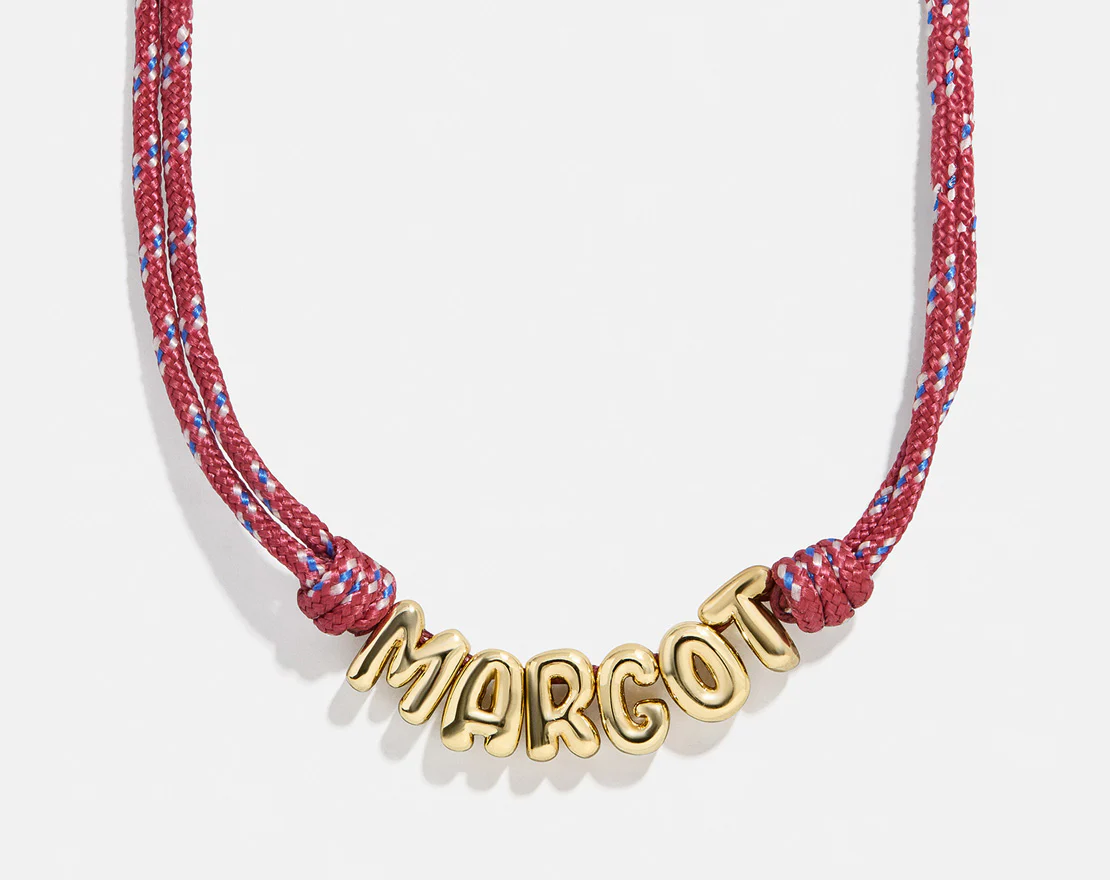 Bubble Letter Custom Paracord Necklace - Red - Image 6