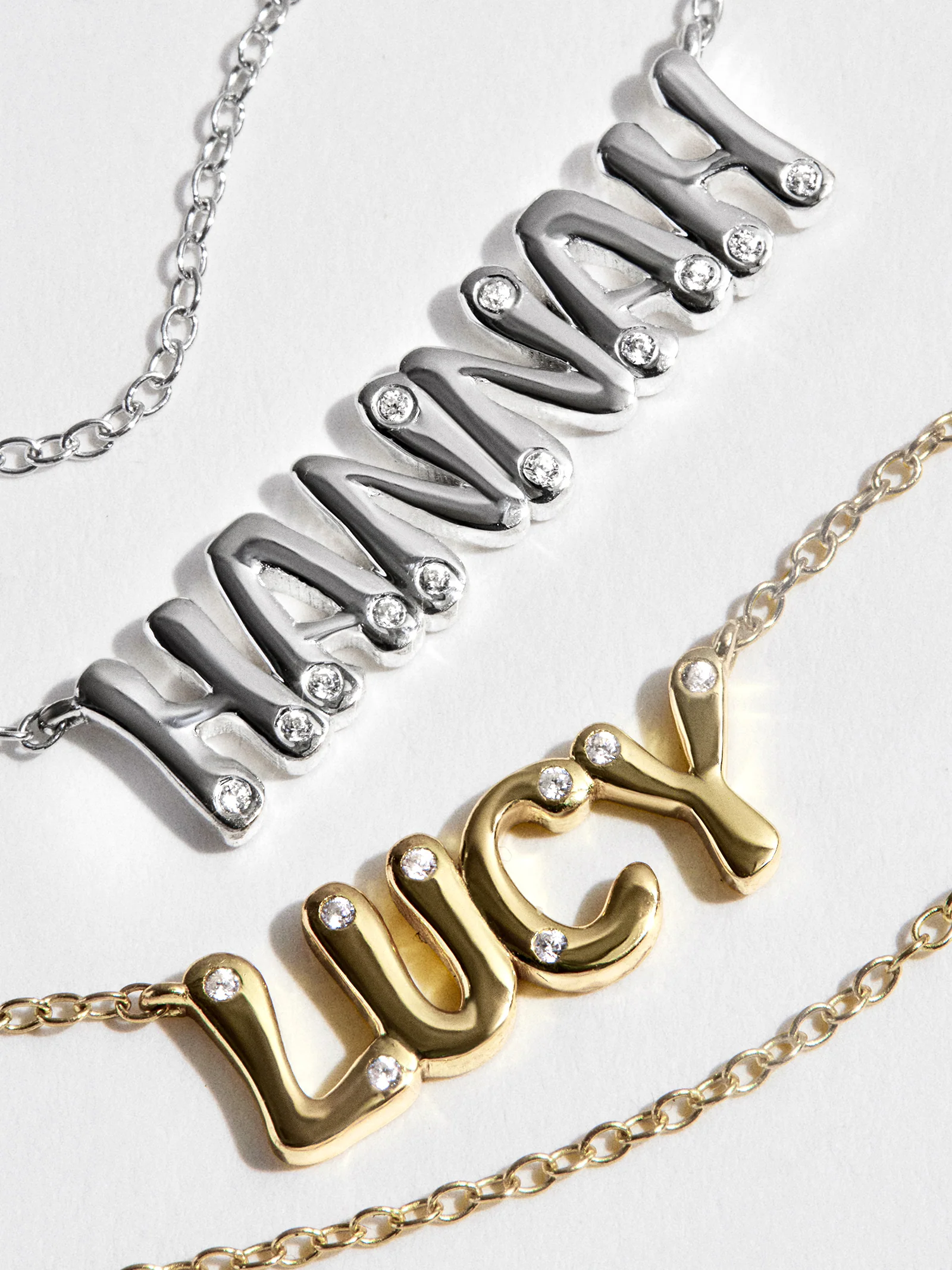 14K Gold Custom Nameplate Necklace - Bubble - Image 8